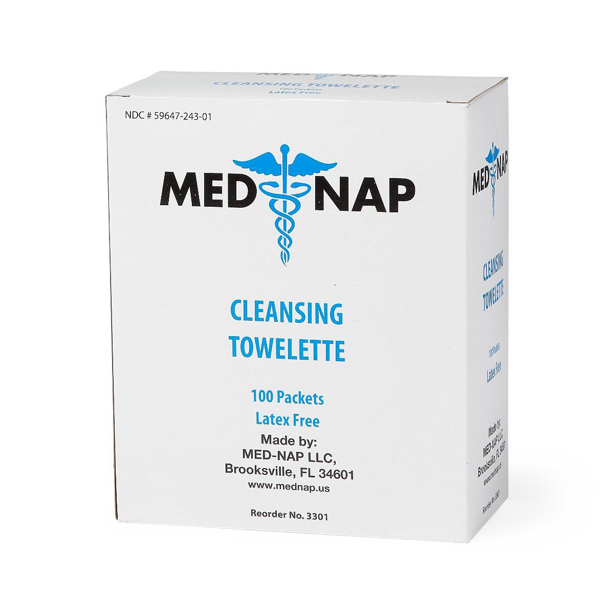 Toallitas antisépticas para la piel Med Nap, paquete individual, aroma a alcohol, 100 unidades, tipo de embalaje: caja