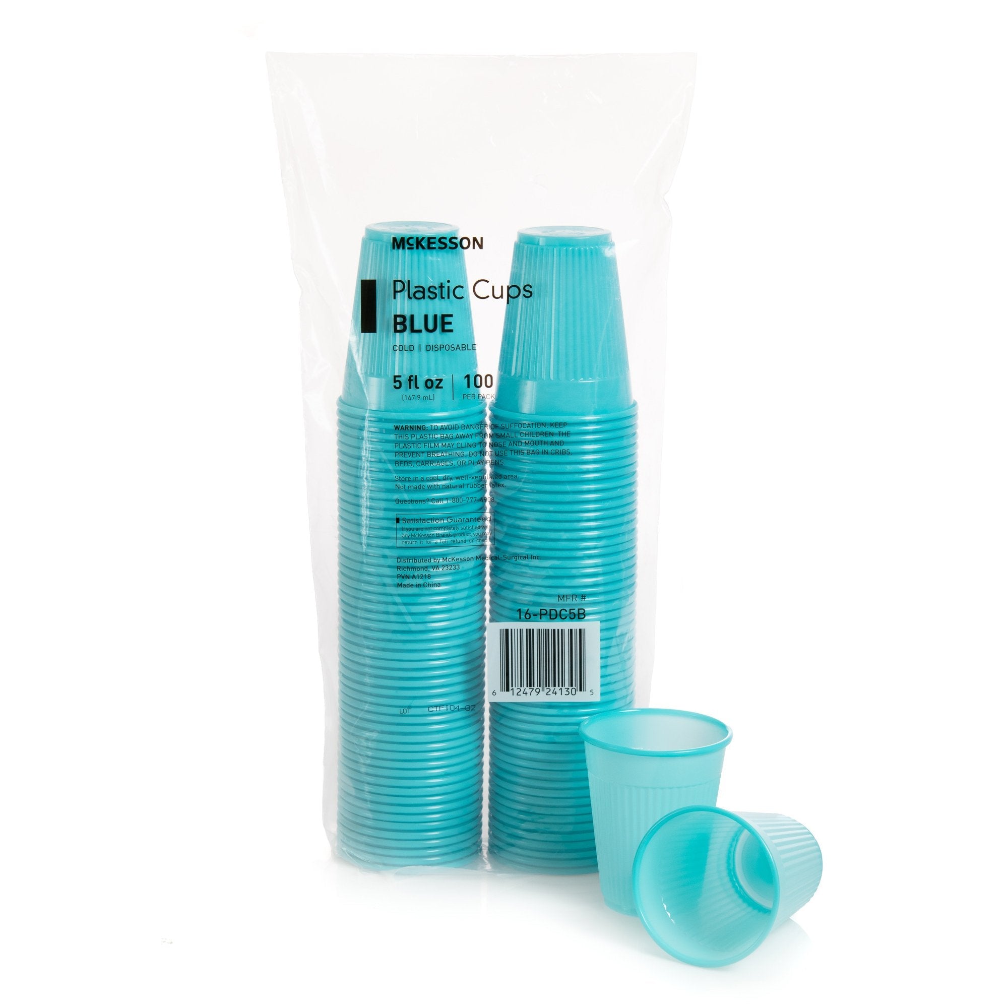 Drinking Cup McKesson 5 oz. Blue Polypropylene Disposable, Packaging Type- Case
