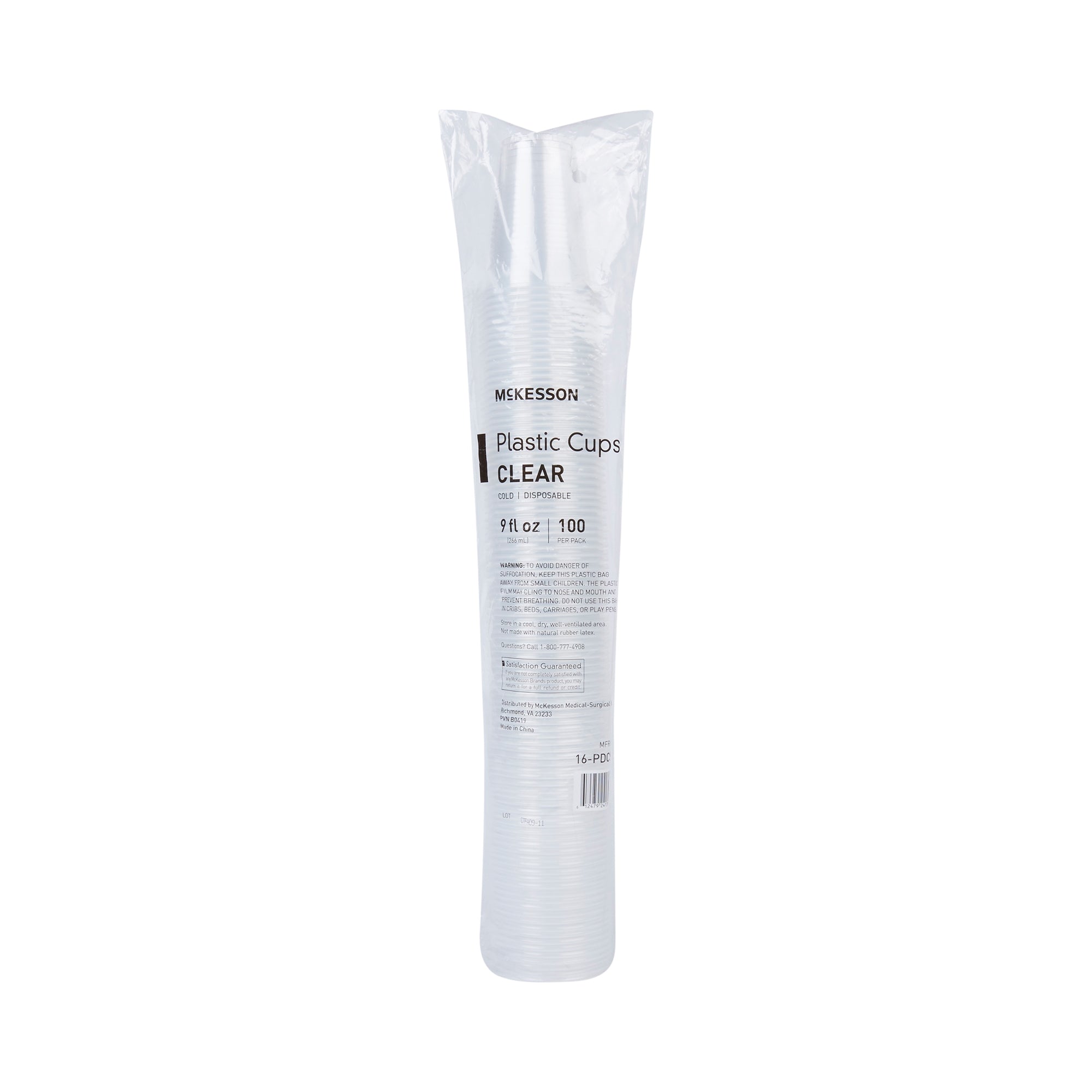 Drinking Cup McKesson 9 oz. Clear Polypropylene Disposable, Packaging Type- Case