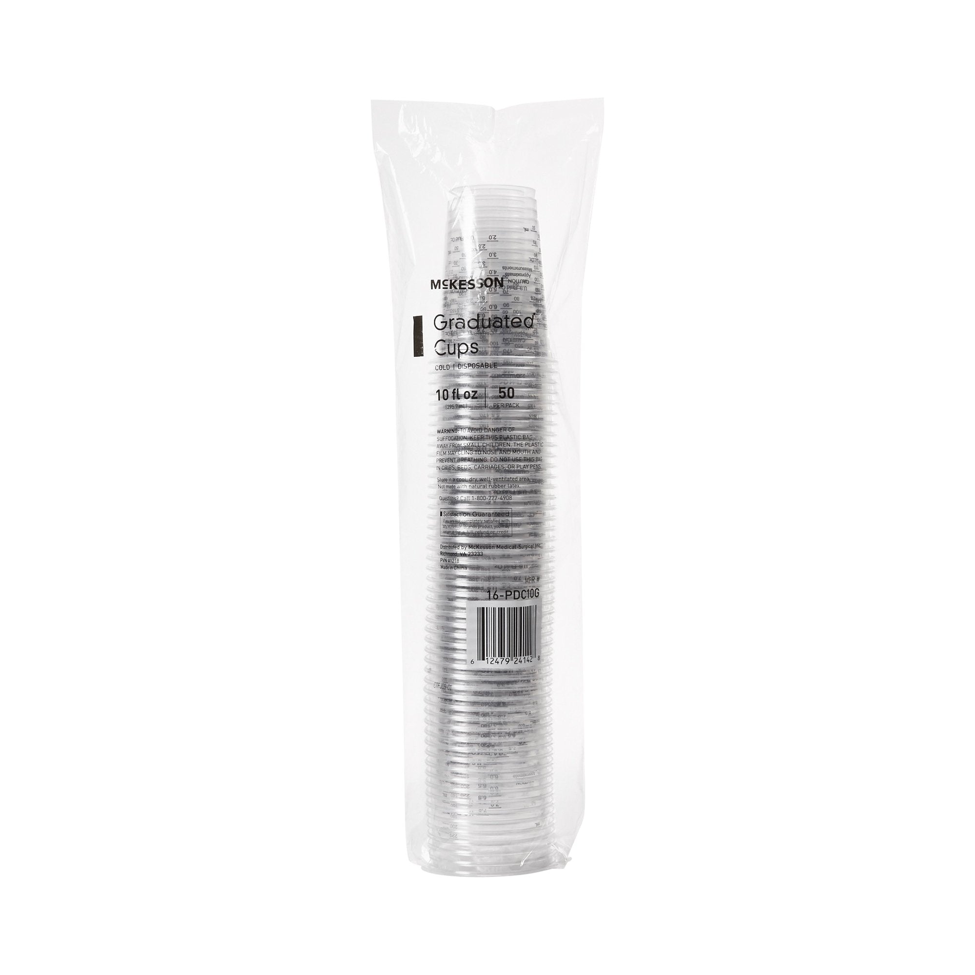 Drinking Cup McKesson 10 oz. Clear Polyethylene Disposable, Packaging Type- Case