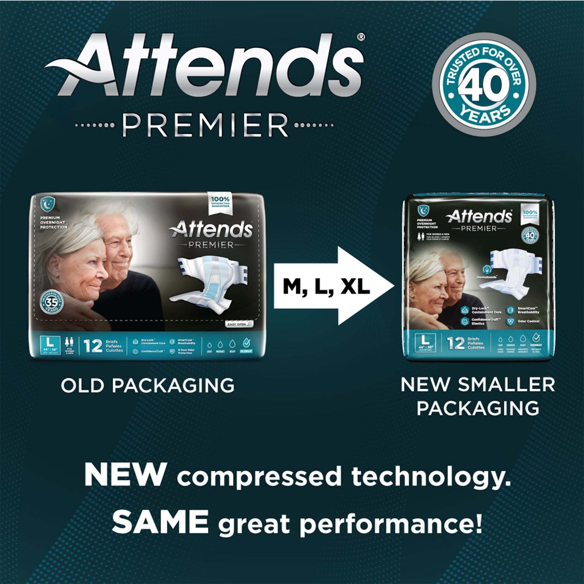 Unisex Adult Fecal Incontinence Pads Brief Attends Premier Medium Disposable Heavy Absorbency