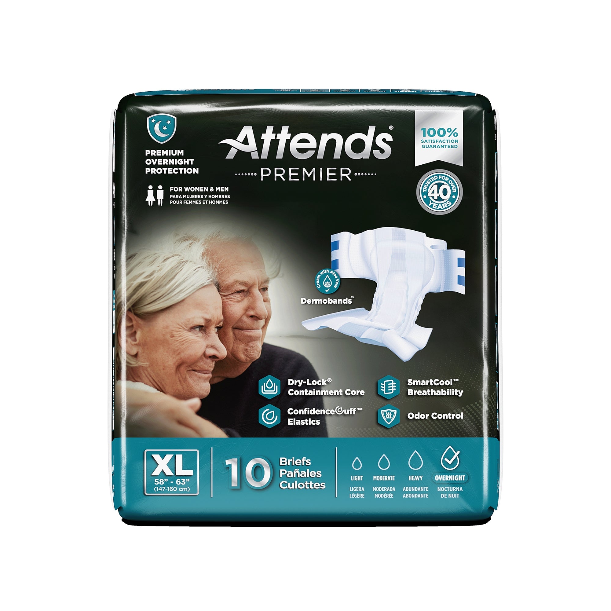 Braga desechable unisex para adultos para incontinencia Premier Extra Grande, de alta absorción. Tipo de embalaje: Estuche.