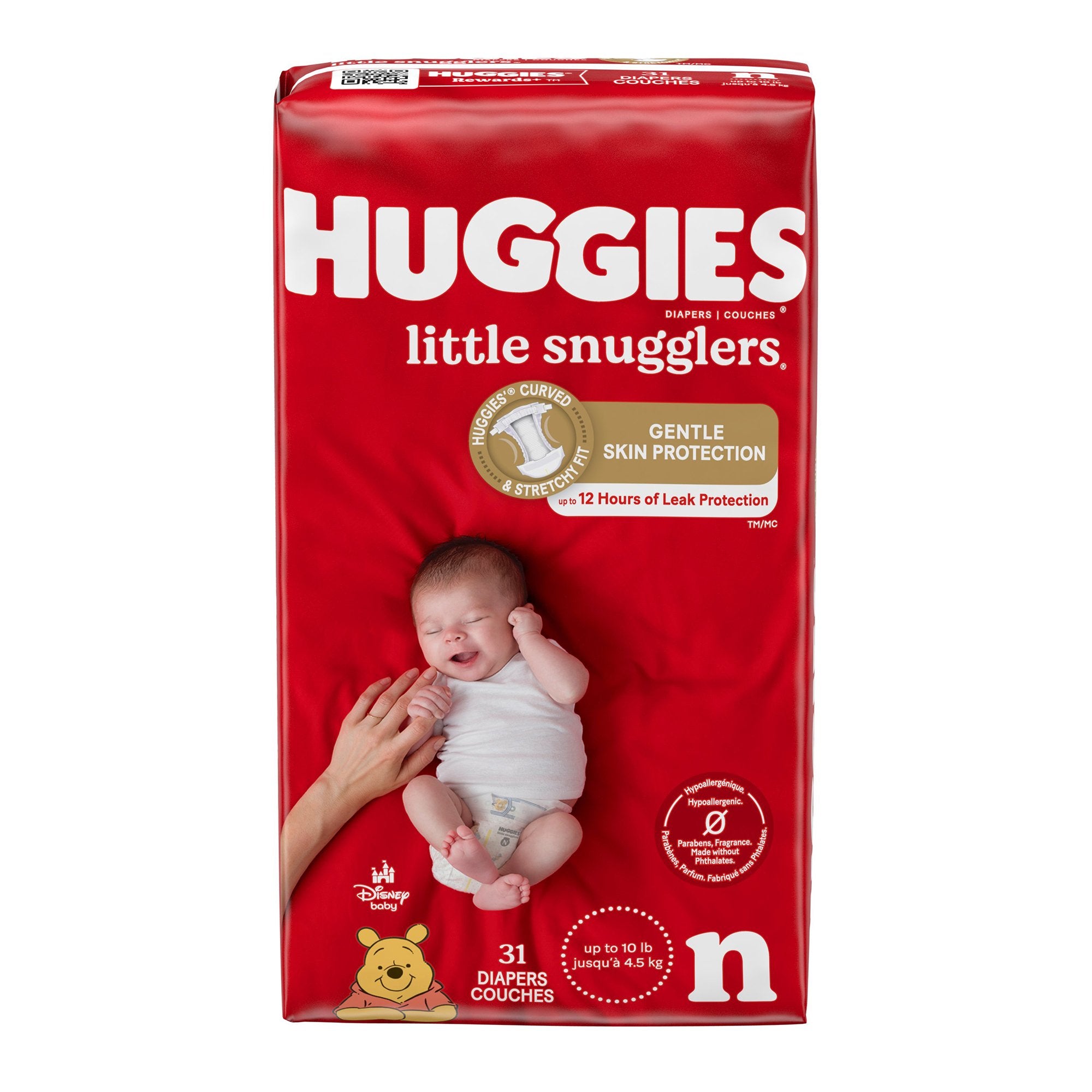 Unisex Baby Diaper Huggies Little Snugglers Newborn Disposable Heavy Absorbency, Packaging Type- Case