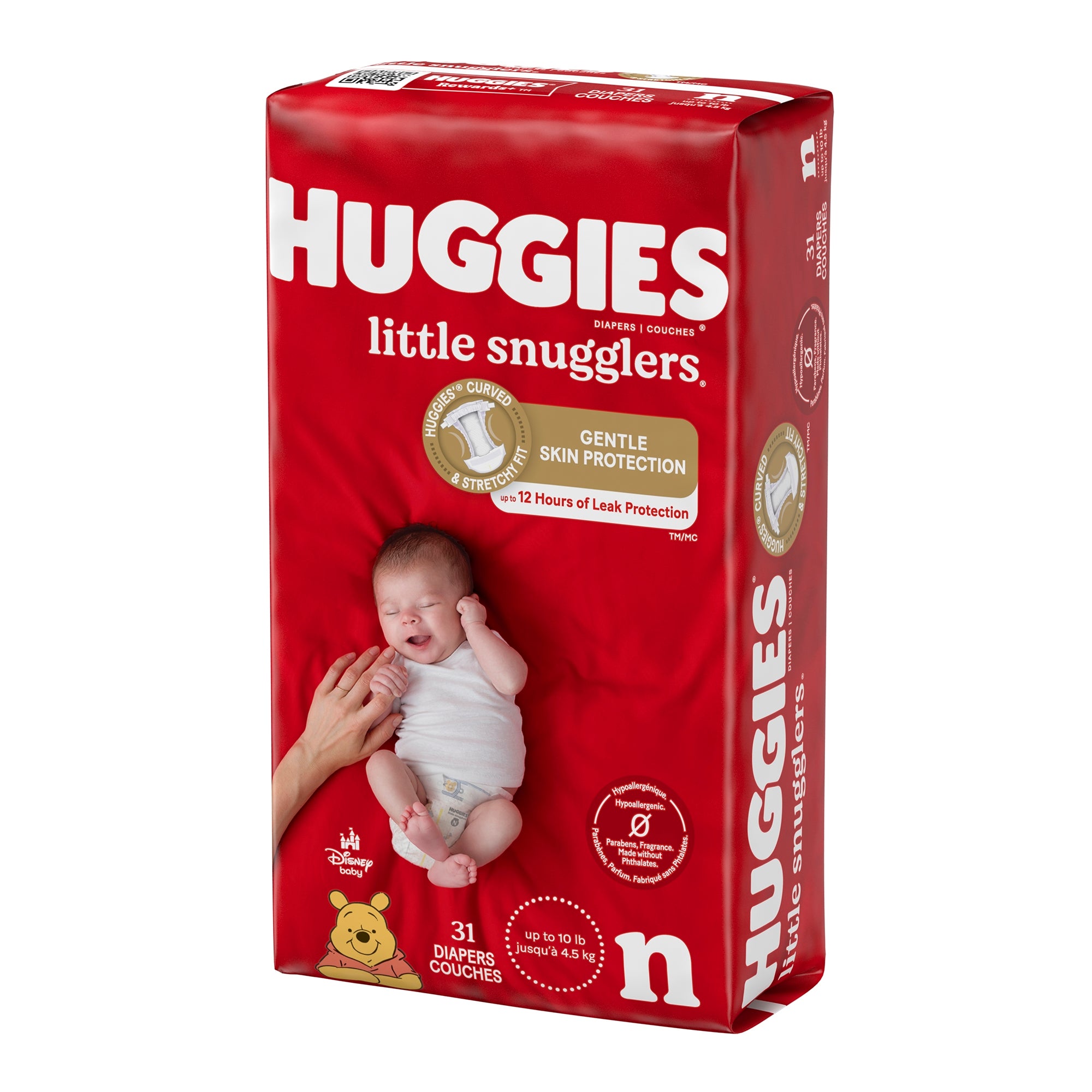 Unisex Baby Diaper Huggies Little Snugglers Newborn Disposable Heavy Absorbency, Packaging Type- Case