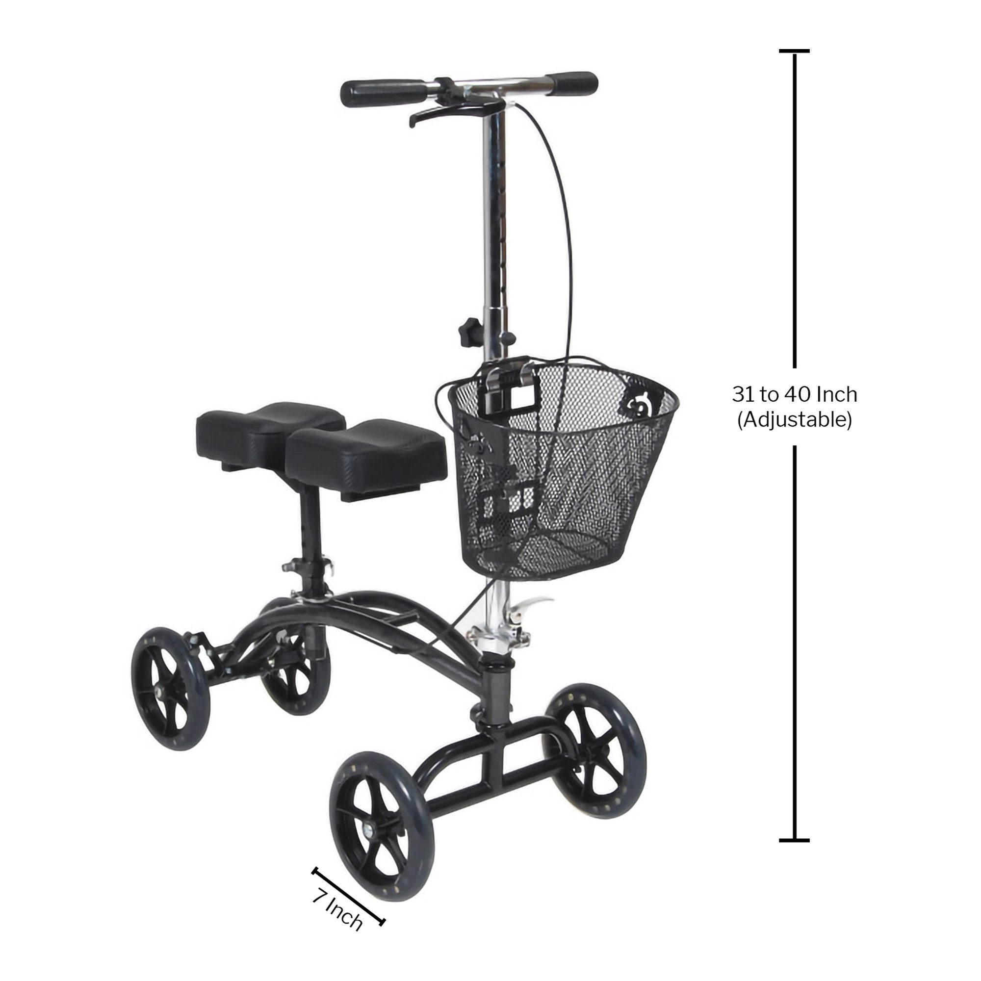 Knee Walker Adjustable Height McKesson Steel Frame 350 lbs. Weight Capacity 31 to 40 Inch Height, Packaging Type- Each