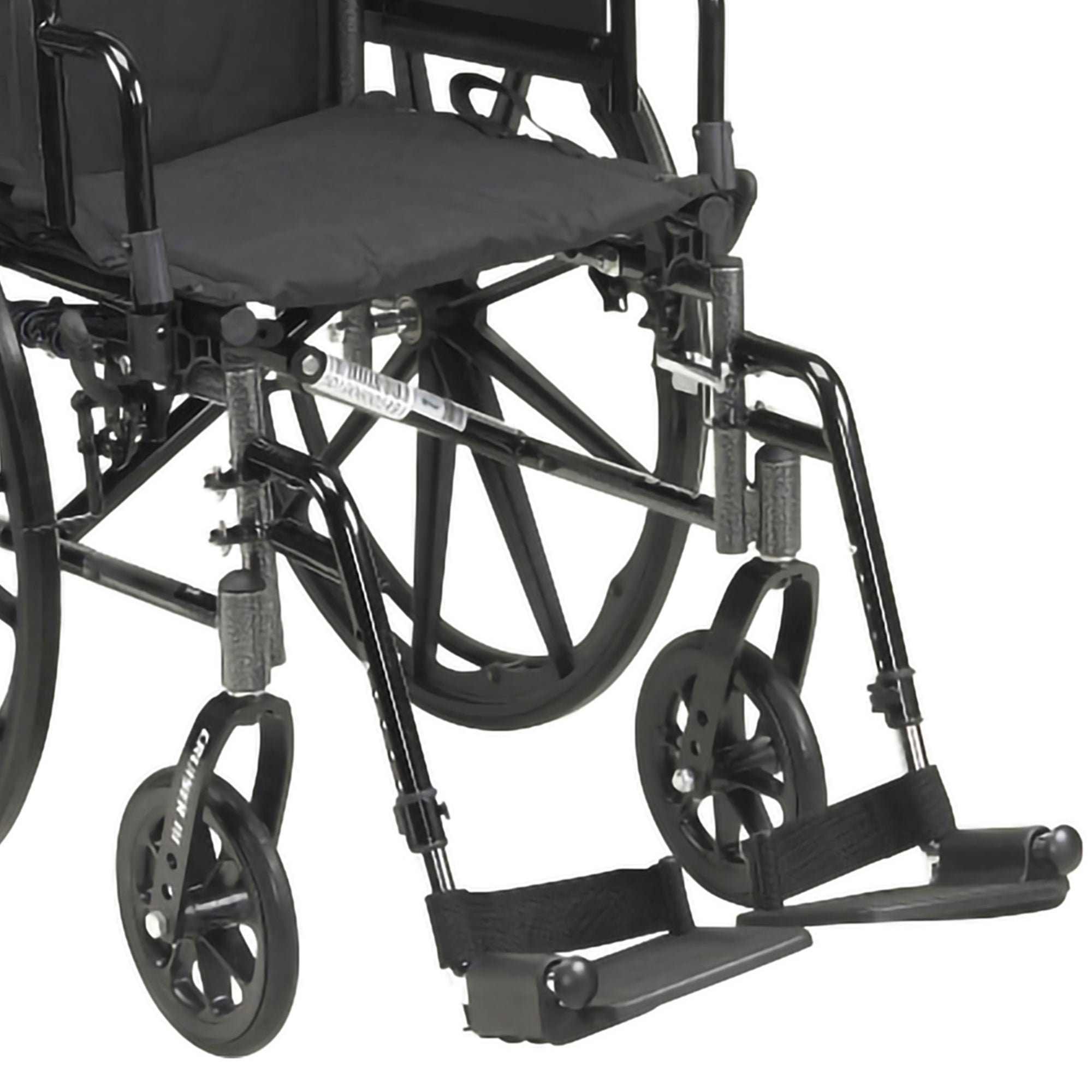 McKesson Lightweight Wheelchair – Black Dual Axle Desk-Length Arm with Swing-Away Footrest, 20" Seat, Adult 300 lb Capacity | HCPCS K0007