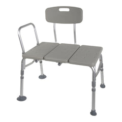 McKesson Knocked Down Bath Transfer Bench Removable Arm Rail 17-1/2 to 22-1/2 Inch Seat Height 400 lbs. Weight Capacity, Packaging Type- Each