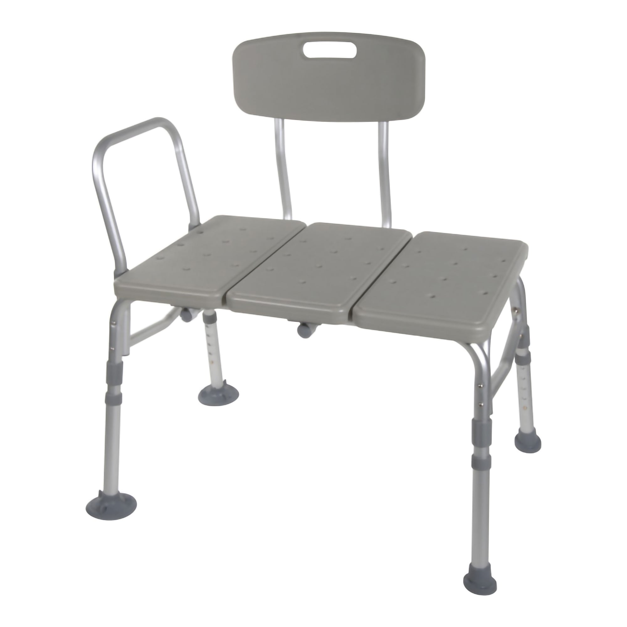 McKesson Knocked Down Bath Transfer Bench Removable Arm Rail 17-1/2 to 22-1/2 Inch Seat Height 400 lbs. Weight Capacity, Packaging Type- Each