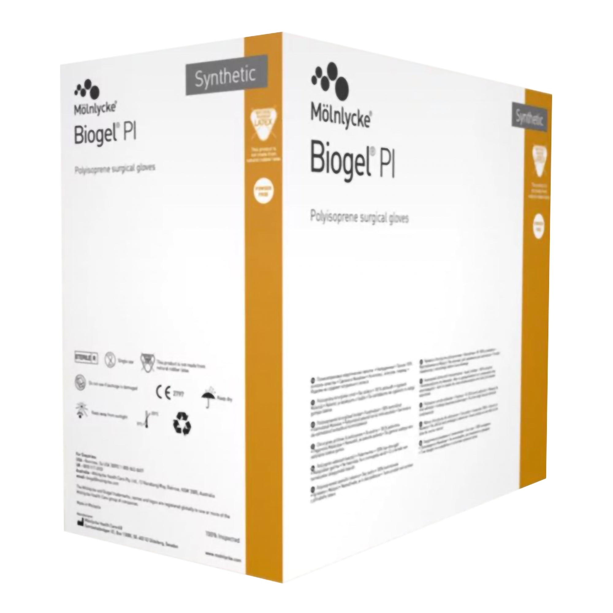 surgical glove biogel pi size 7 sterile polyisoprene standard cuff length micro textured ivory chemo tested packaging type case