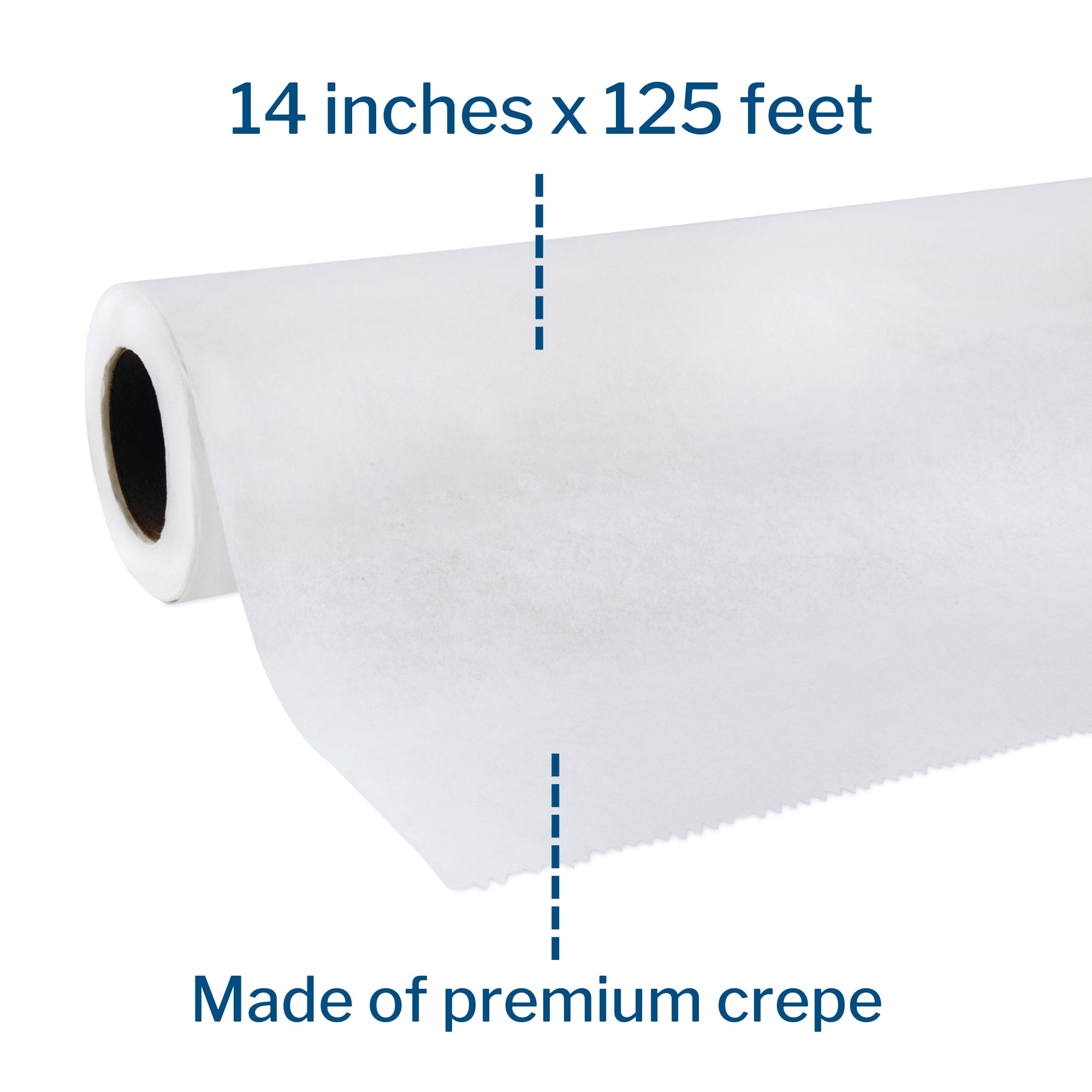 Table Paper McKesson 14 Inch Width 125 Foot Length White Crepe, Packaging Type- Case