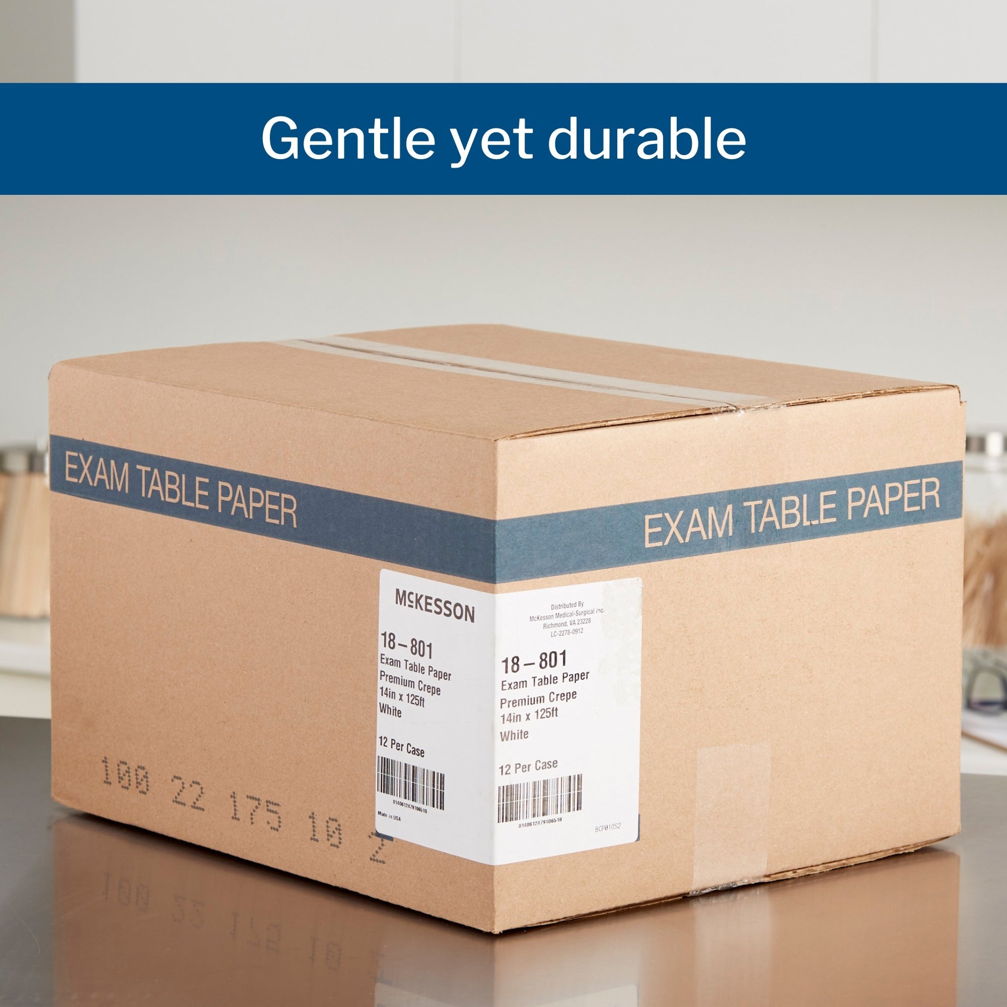 Table Paper McKesson 14 Inch Width 125 Foot Length White Crepe, Packaging Type- Case