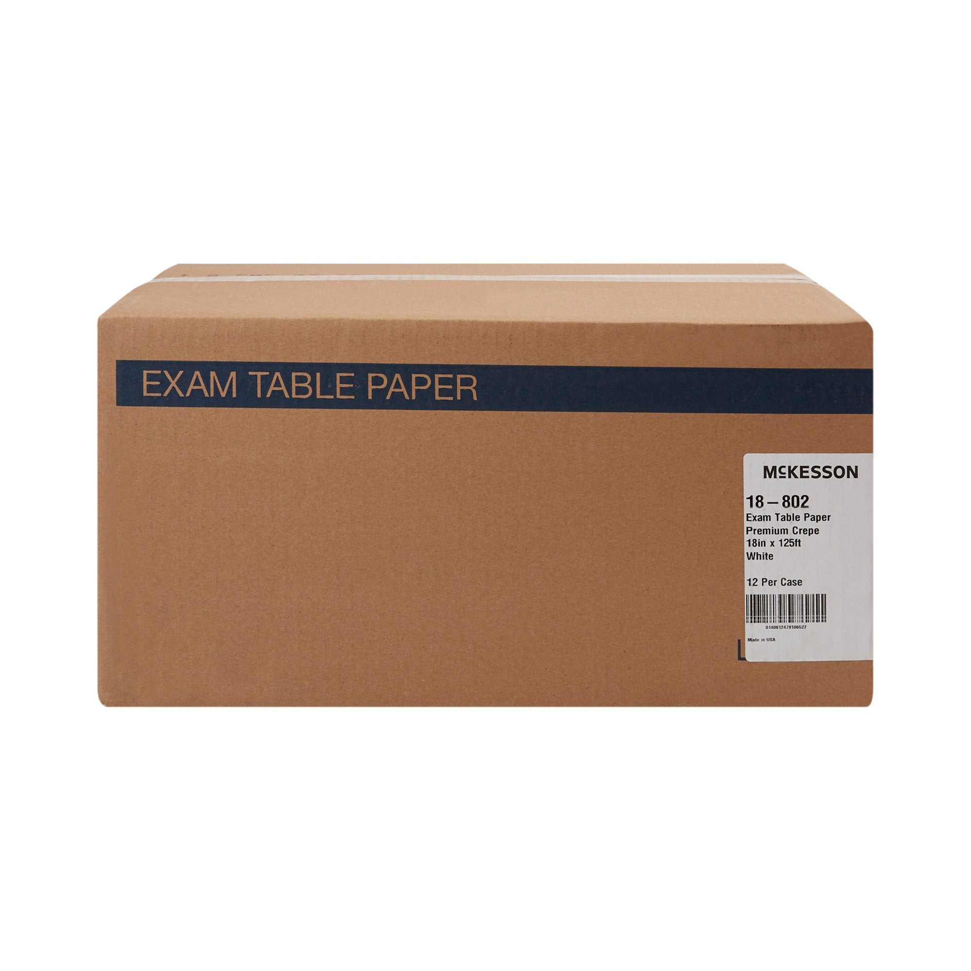 Table Paper McKesson 18 Inch Width 125 Foot Length White Crepe, Packaging Type- Case