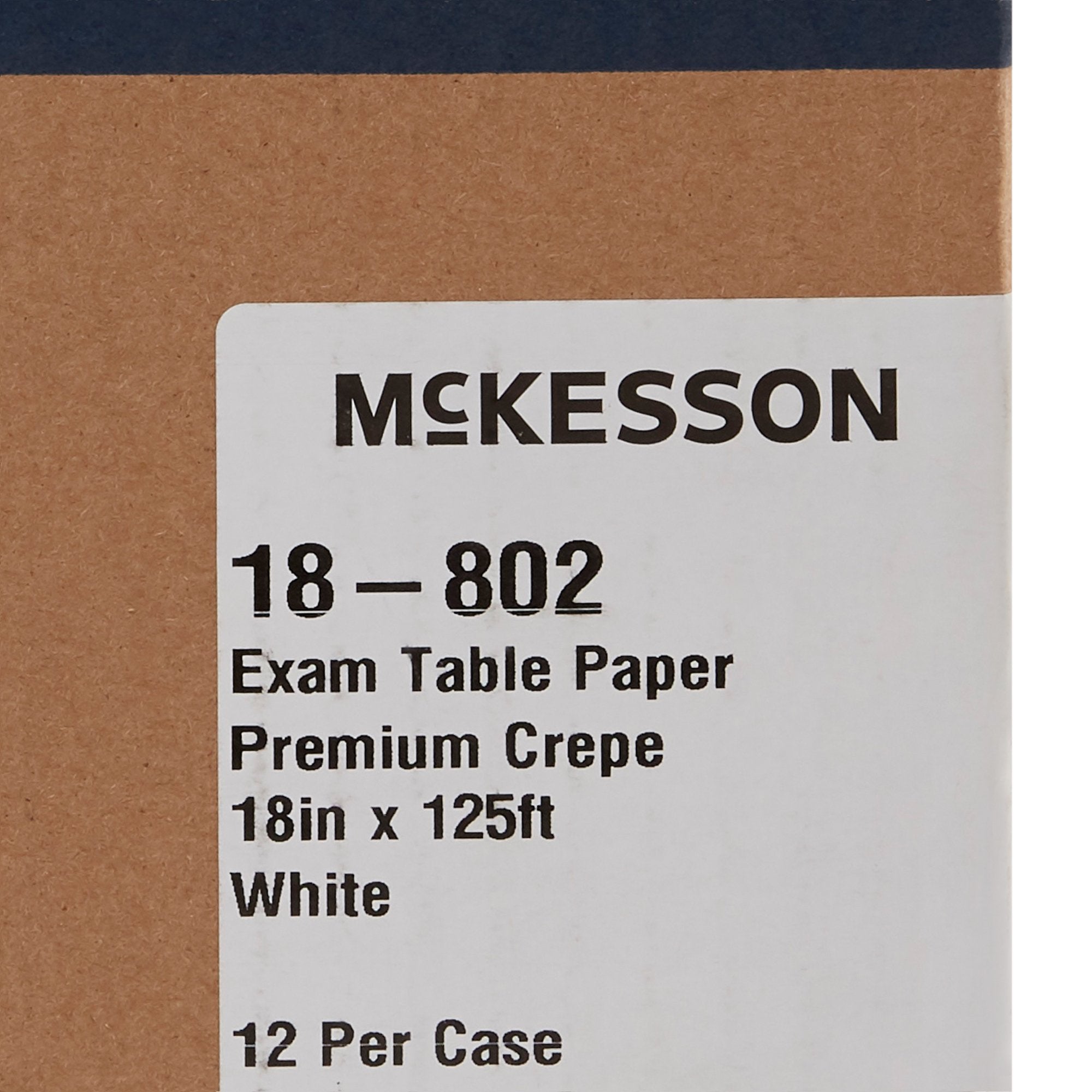 Table Paper McKesson 18 Inch Width 125 Foot Length White Crepe, Packaging Type- Case