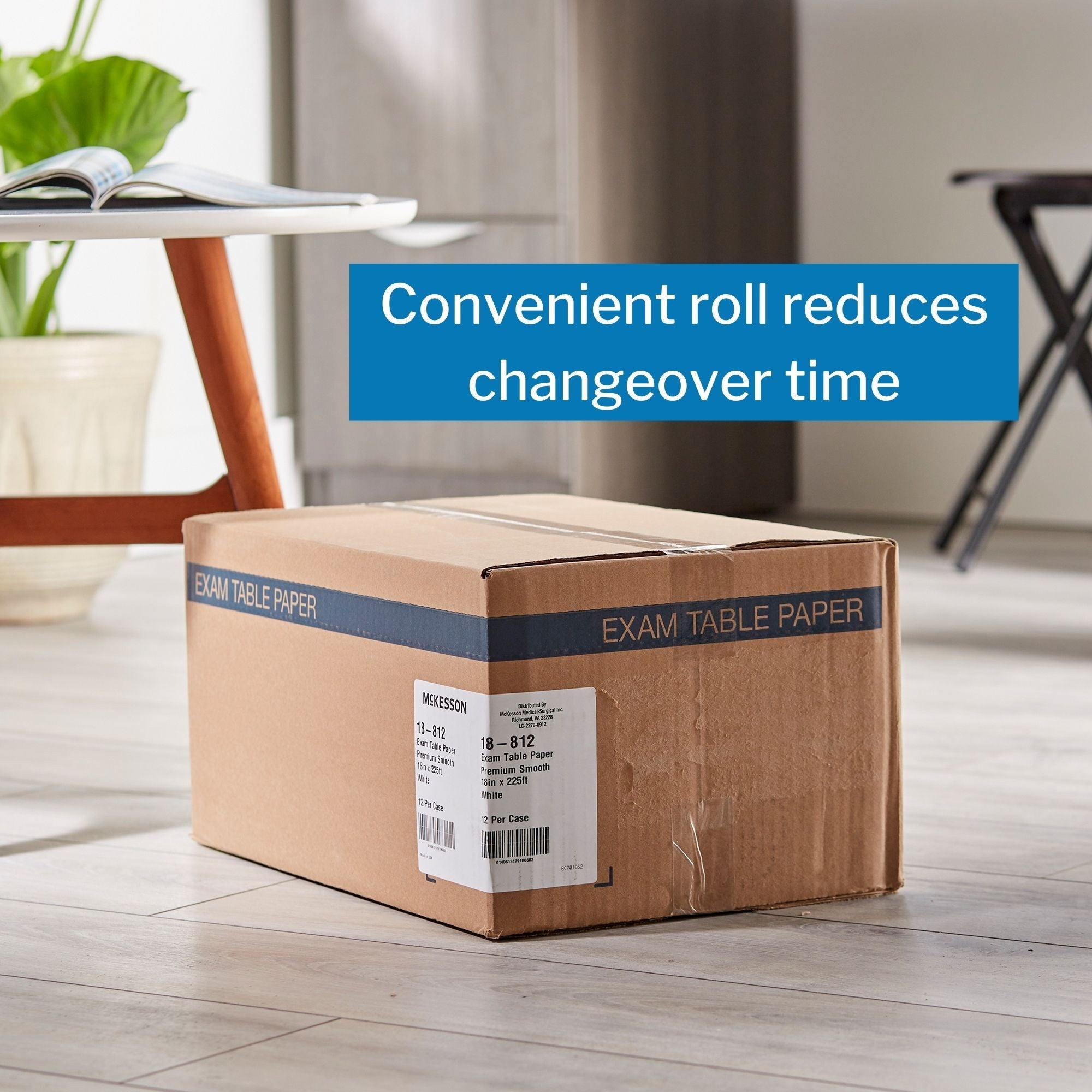 Table Paper McKesson 18 Inch Width 225 Foot Length White Smooth, Packaging Type- Case