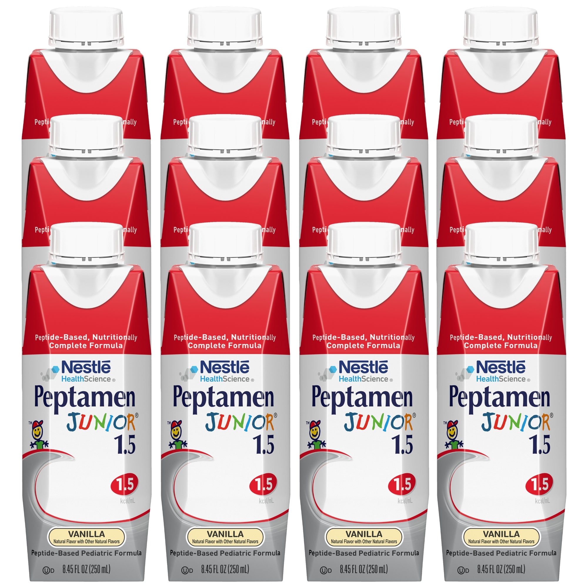 Pediatric Tube Feeding Formula Peptamen Junior 1.5 Vanilla Flavor 250 mL Carton Liquid Whey Protein Impaired GI Function  | Each