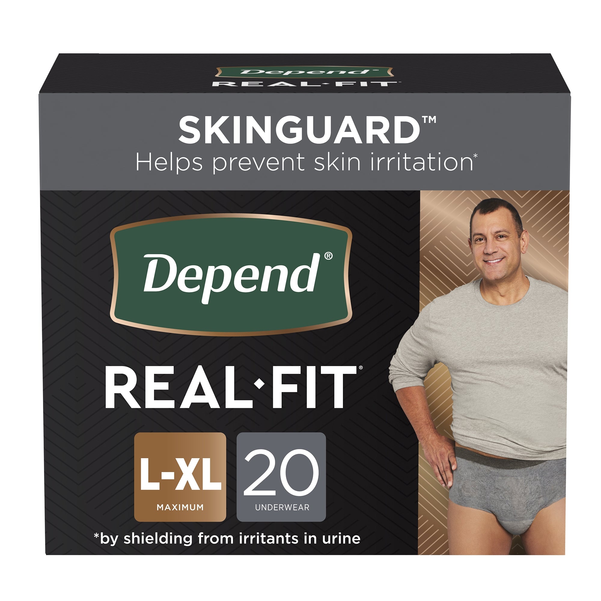 Male Adult Absorbent Underwear Depend Real Fit Waistband Style Disposable Heavy Absorbency