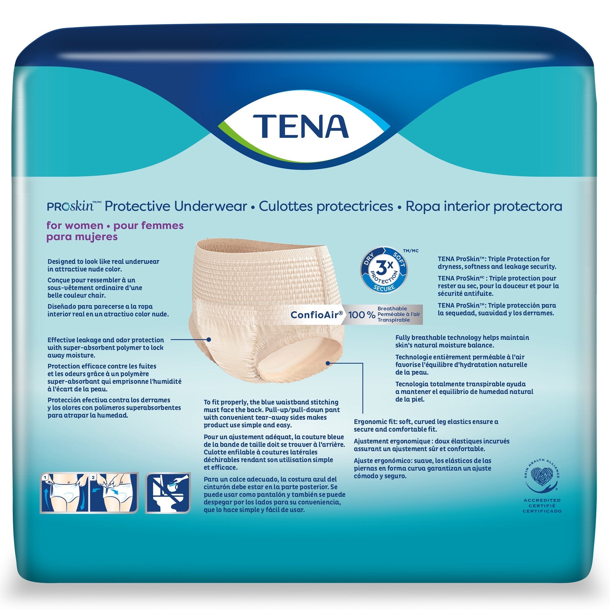 Female Adult Absorbent Underwear TENA ProSkin Protective Pull On with Tear Away Seams Small / Medium Disposable Moderate Absorbency, Packaging Type- Case