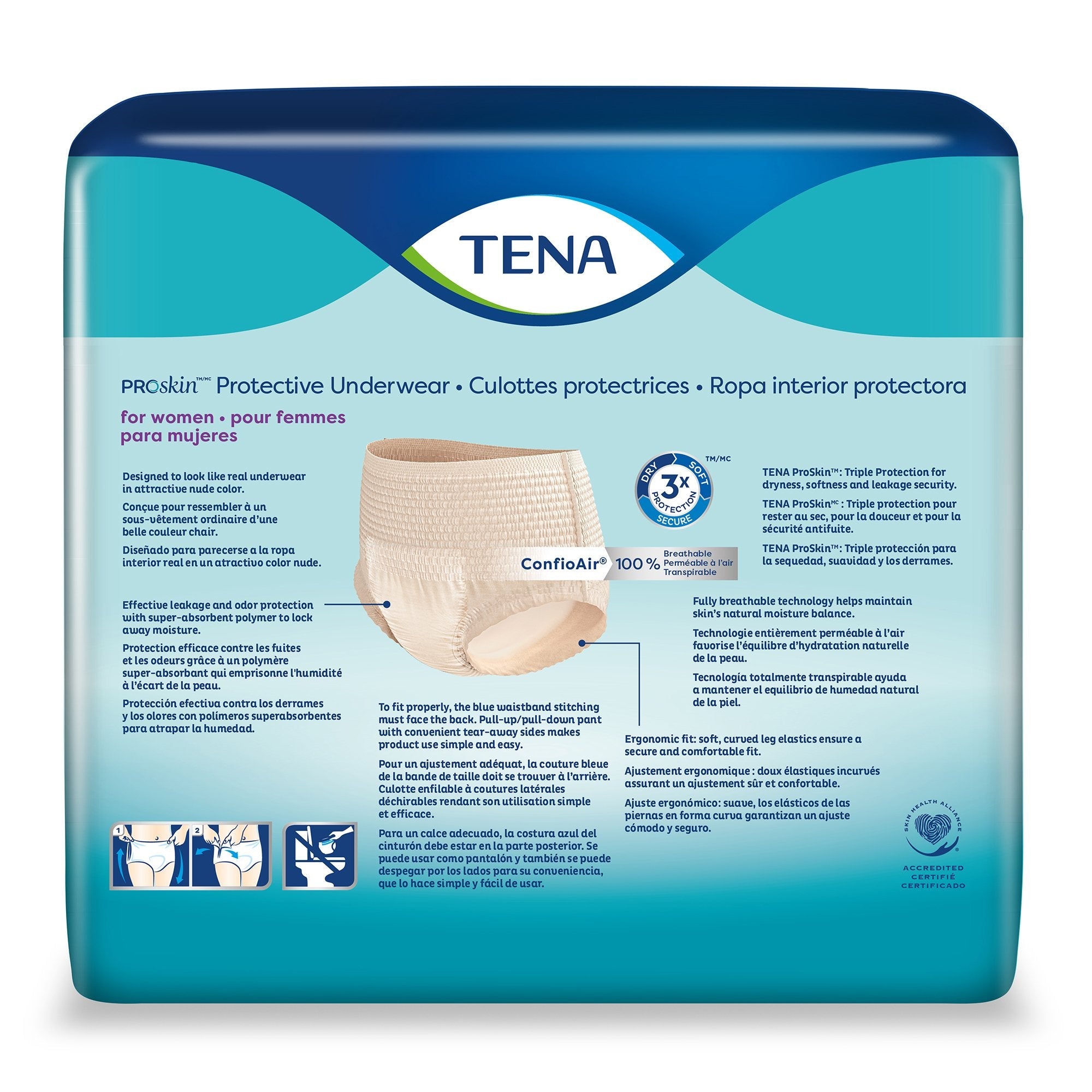 Best Diapers for Sensitive Skin TENA ProSkin Female Adult Absorbent Underwear Protective Pull On with Tear Away Seams Large Disposable Moderate Absorbency, Packaging Type- Case