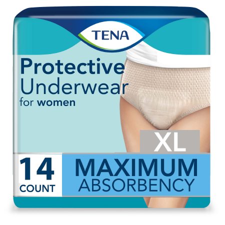 Female Adult Absorbent Underwear TENA ProSkin Protective Pull On with Tear Away Seams X-Large Disposable Moderate Absorbency, Packaging Type- Case