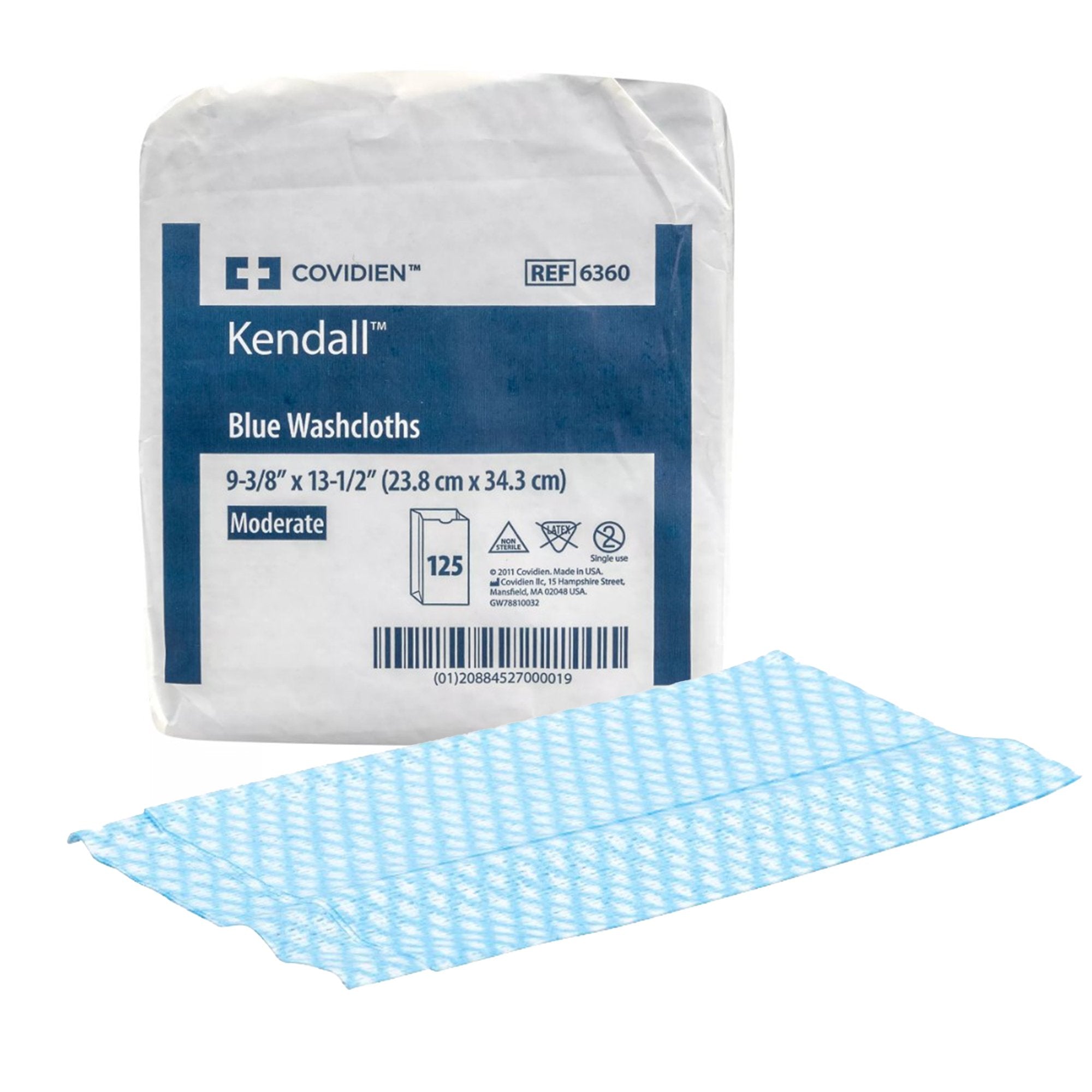 Washcloth Versalon 9-3/8 X 13-1/2 Inch Blue Disposable, Packaging Type- Case