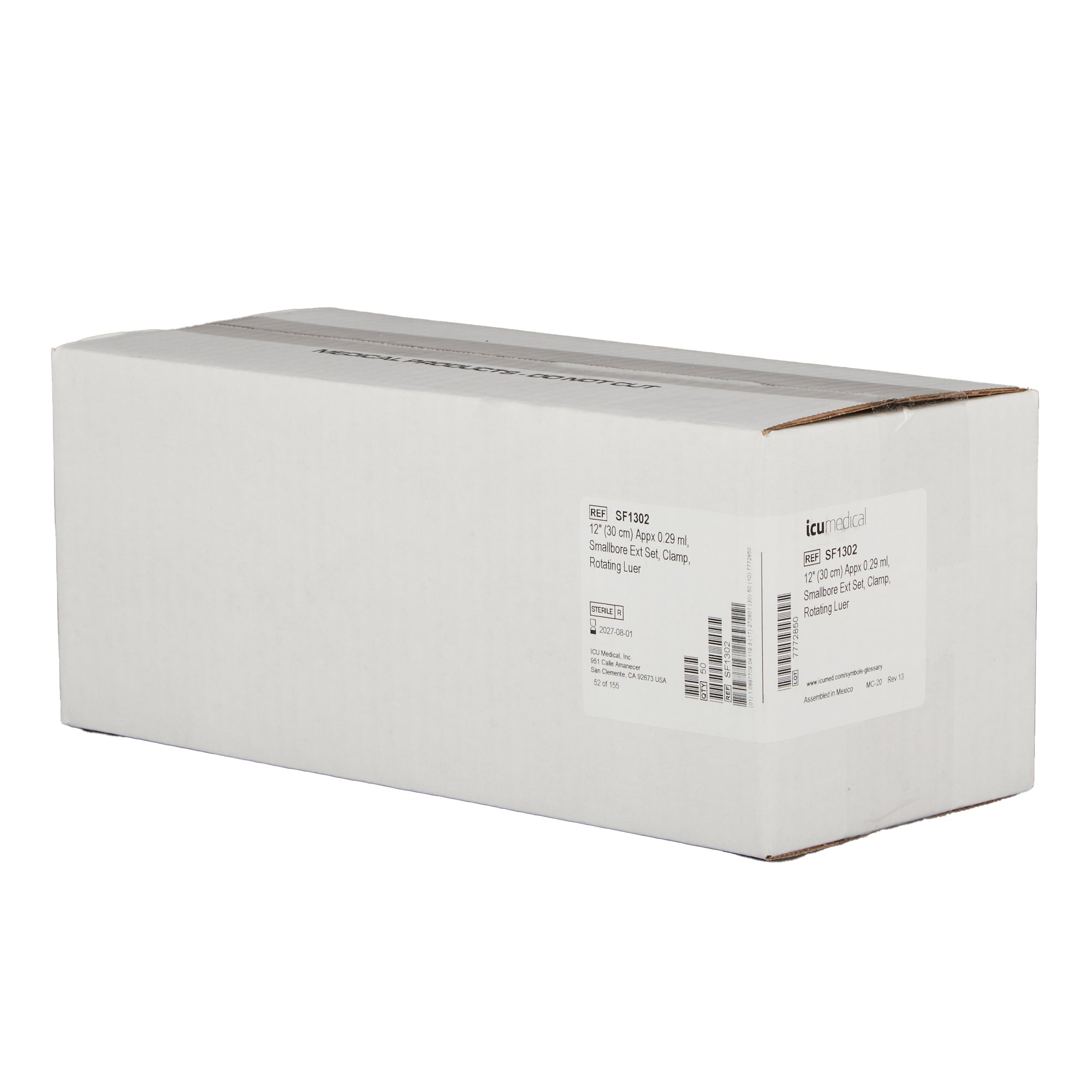 IV Extension Set ICU Small Bore 12 Inch Tubing, Packaging Type- Case