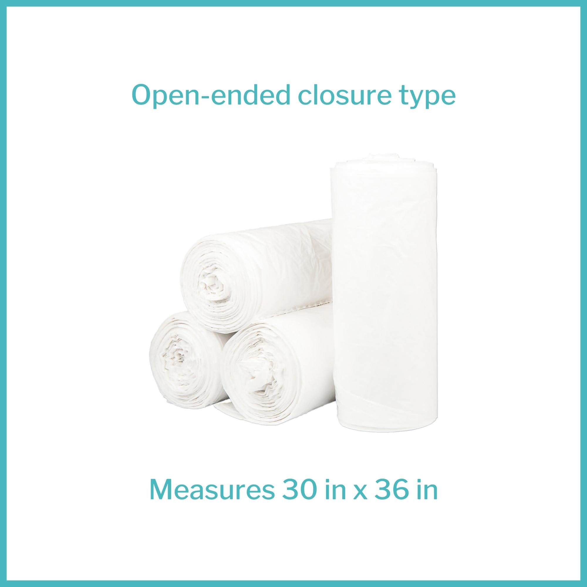 Heavy-duty white garbage bags roll