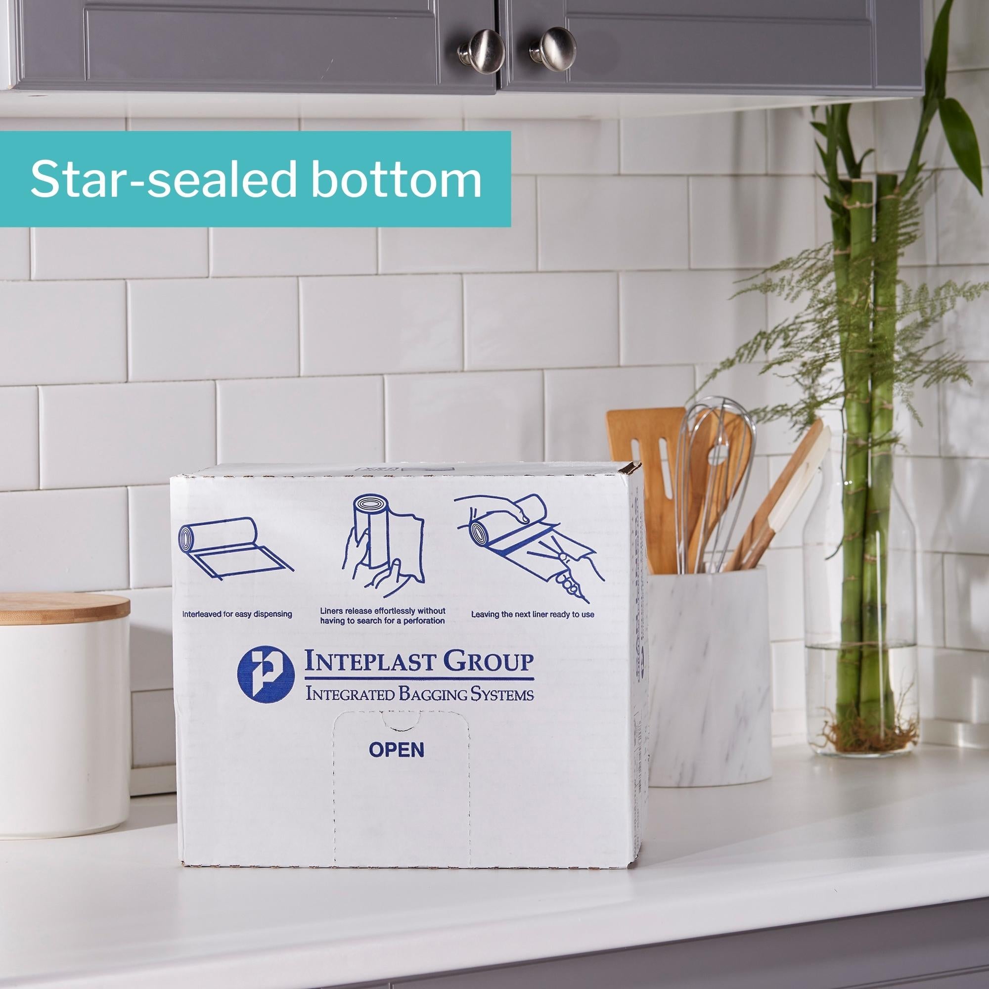 Premium 30-gallon garbage liners white
