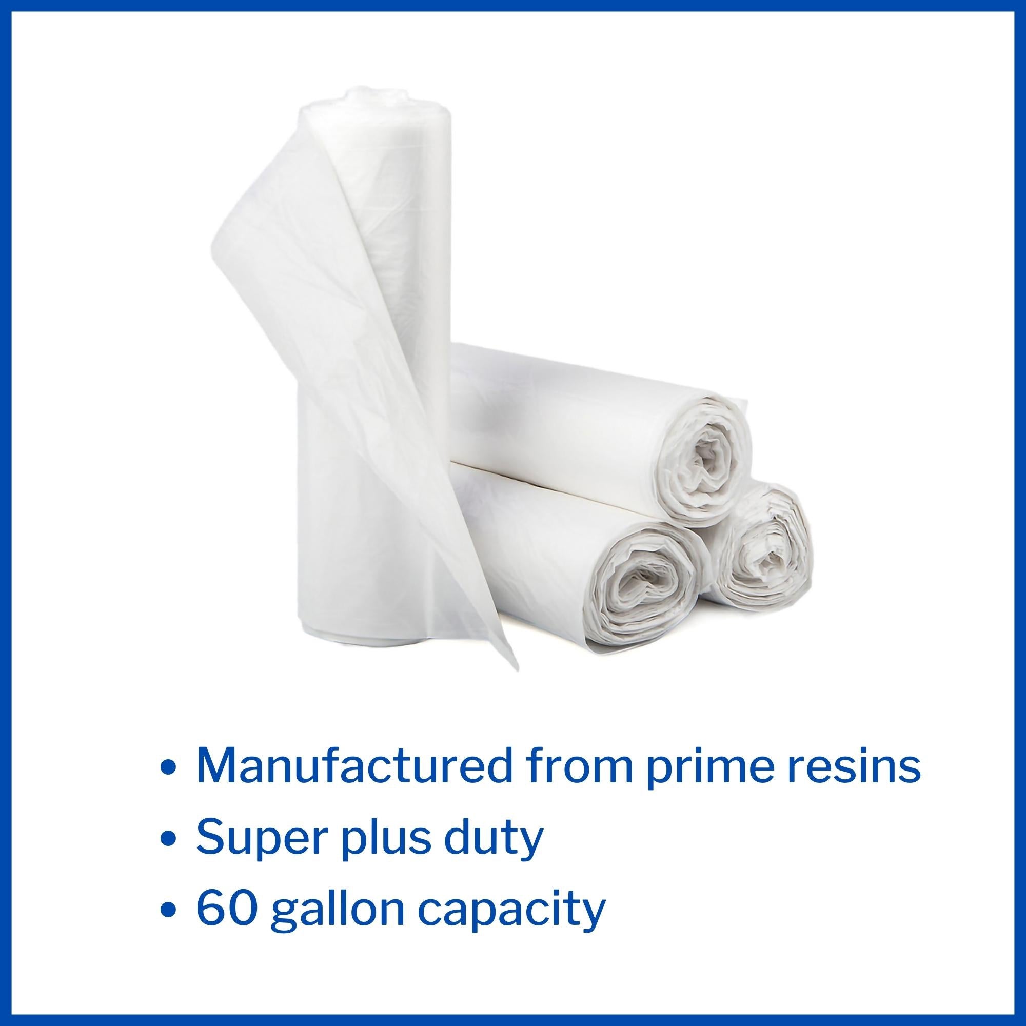 Trash Bag McKesson 60 gal. Clear LLDPE 1.15 mil 38 X 58 Inch Star Seal Bottom Coreless Roll, Packaging Type- Case