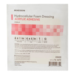 Foam Dressing McKesson 6 X 6 Inch With Border Film Backing Acrylic Adhesive Square Sterile,  Packaging Type- Case