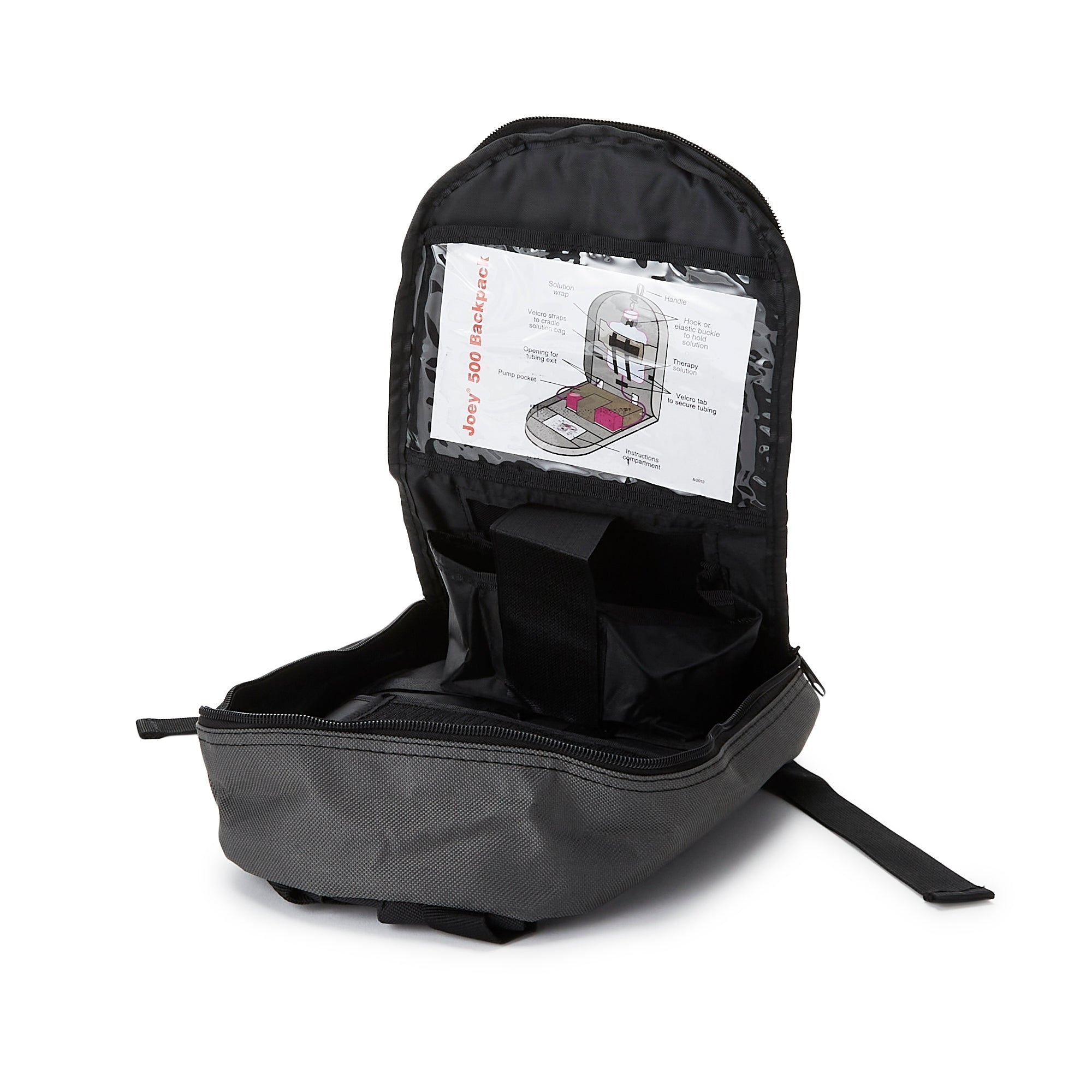 Feeding Pump Backpack McKesson Black, Pump Pocket, Outside View Window, Solution Wrap, Support Straps, 2 X 8 X 13 Inch, Packaging Type- Each