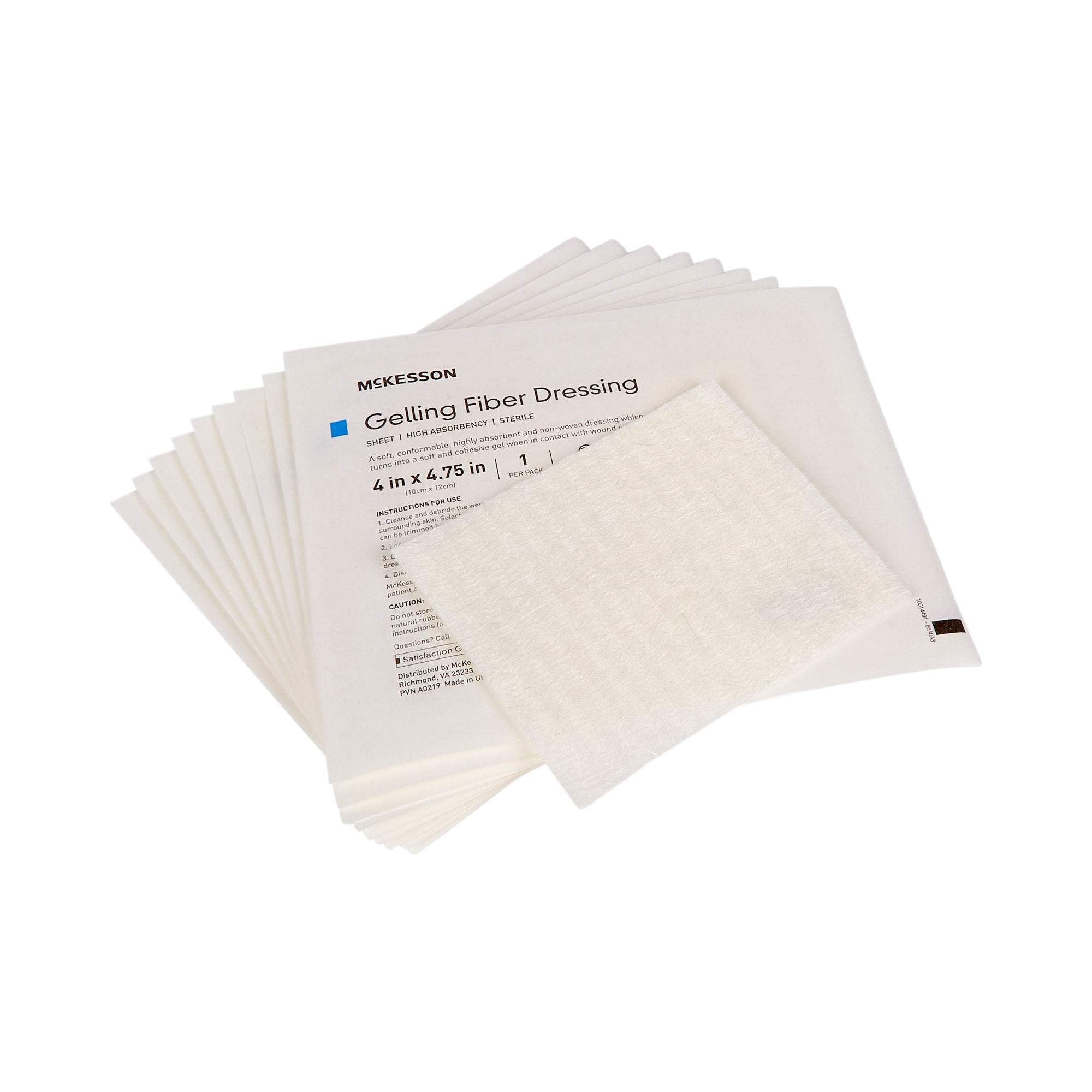 Gelling Fiber Wound Dressing McKesson 4 X 4-3/4 Inch Rectangle Sterile