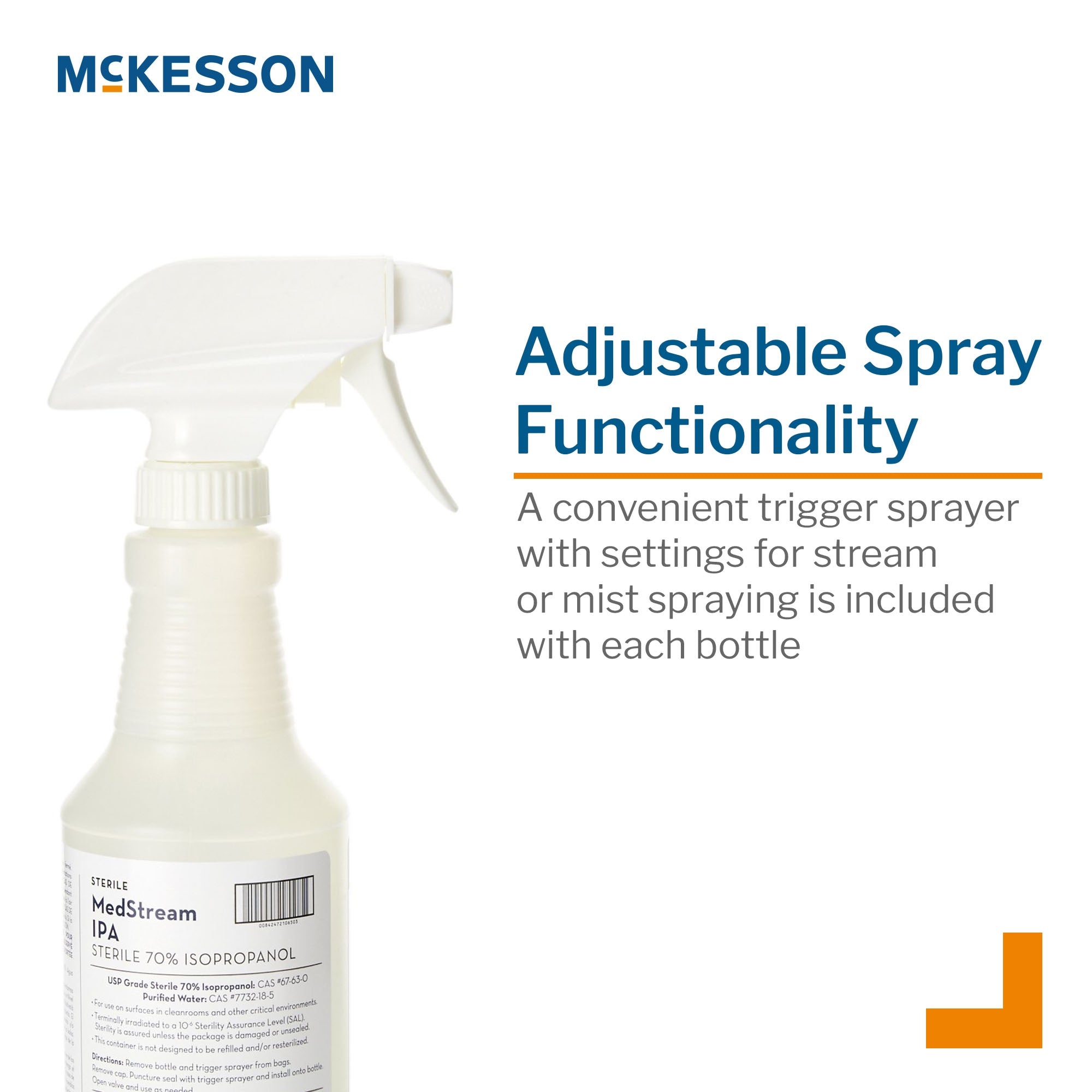 McKesson Surface Cleaner Alcohol Based Trigger Spray Liquid 16 oz. Bottle Alcohol Scent Sterile, Packaging Type- Case