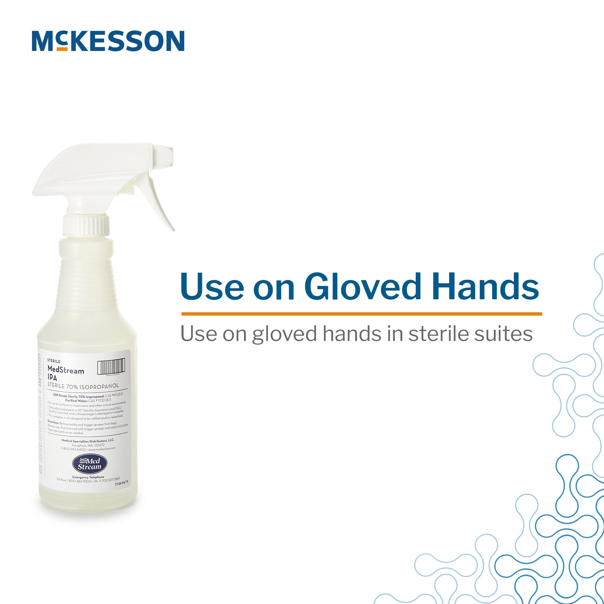 McKesson Surface Cleaner Alcohol Based Trigger Spray Liquid 16 oz. Bottle Alcohol Scent Sterile, Packaging Type- Case