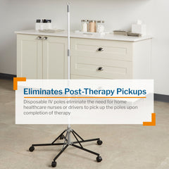 Disposable IV Stand Floor Stand McKesson 2-Hook 5 Caster Plastic Base, Packaging Type- Each