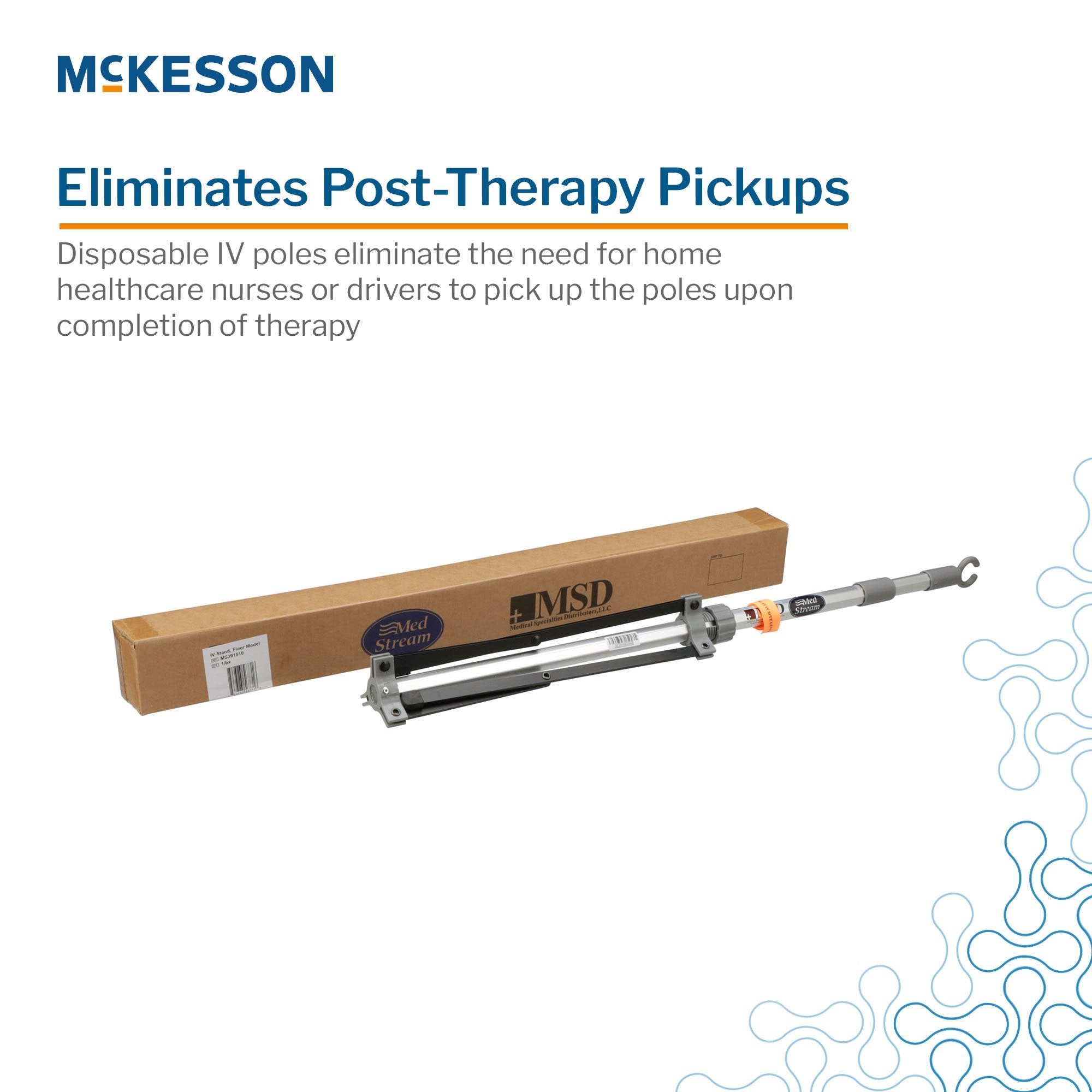Disposable IV Stand Floor Stand McKesson 2-Hook 3-Legs,  Packaging Type- Case
