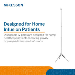 Disposable IV Stand Floor Stand McKesson 2-Hook 3-Legs,  Packaging Type- Case