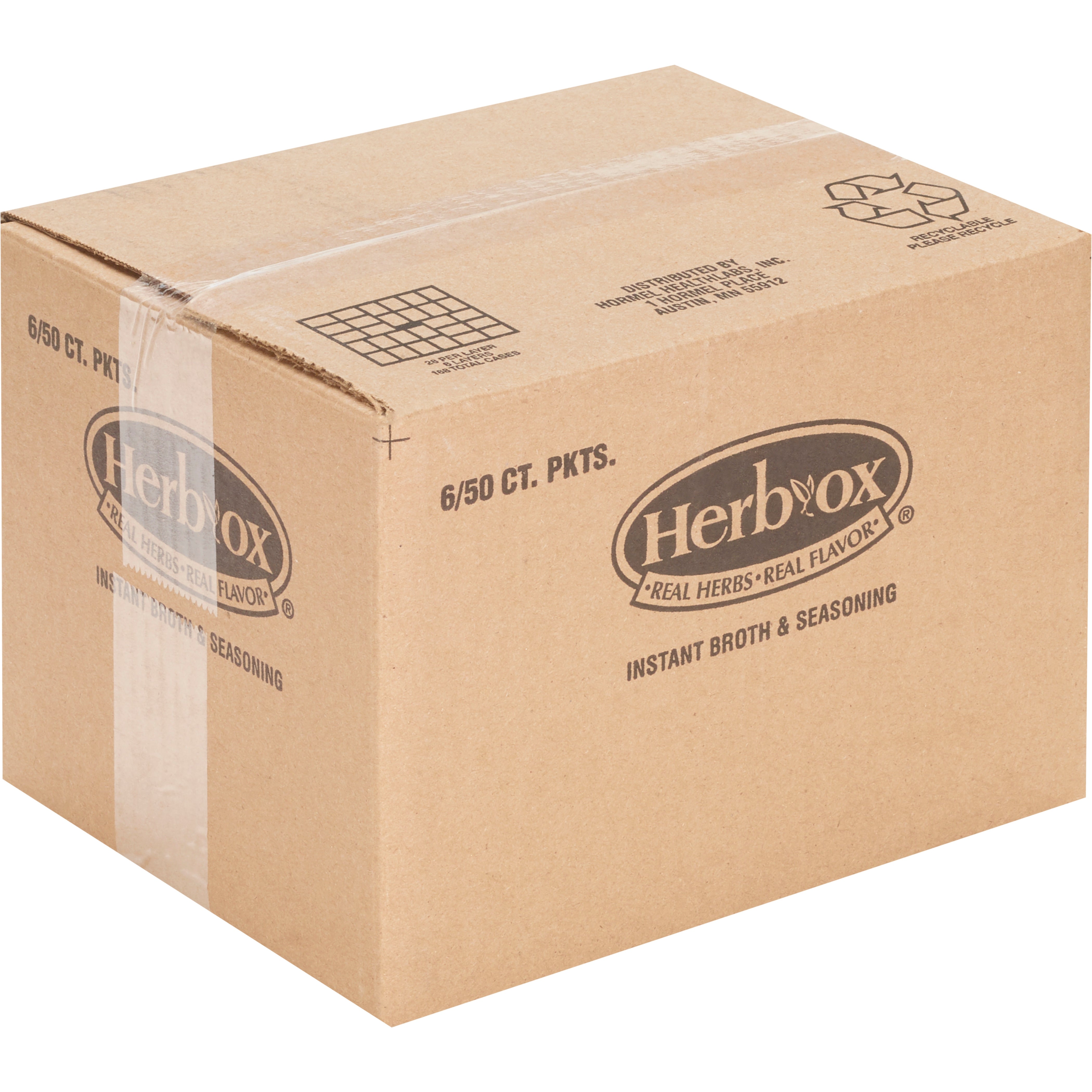 Instant Broth Herb-Ox Chicken Flavor Liquid 7.5 oz. Individual Packet,  Packaging Type- Case