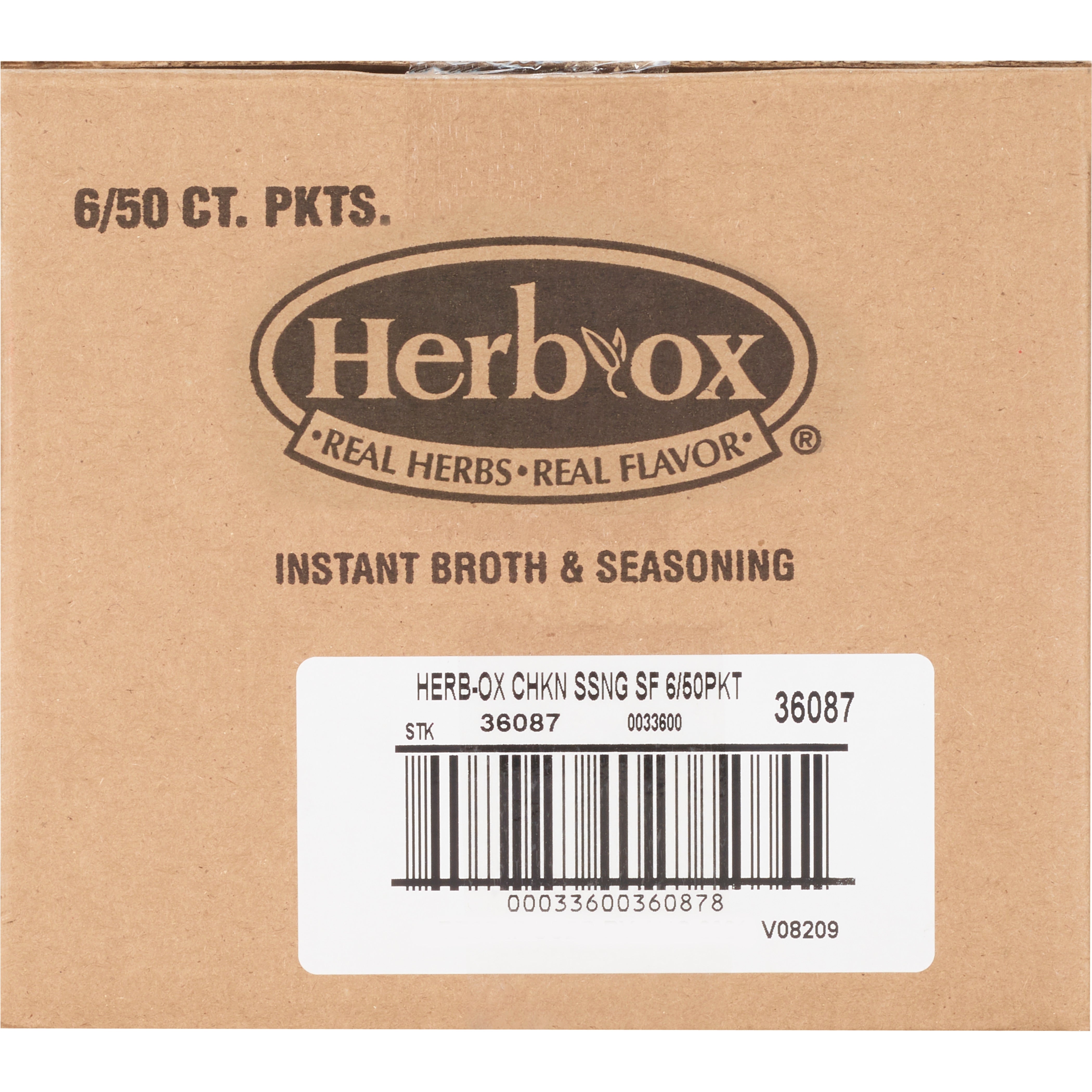 Instant Broth Herb-Ox Sodium Free Chicken Flavor Liquid 8 oz. Individual Packet,  Packaging Type- Case
