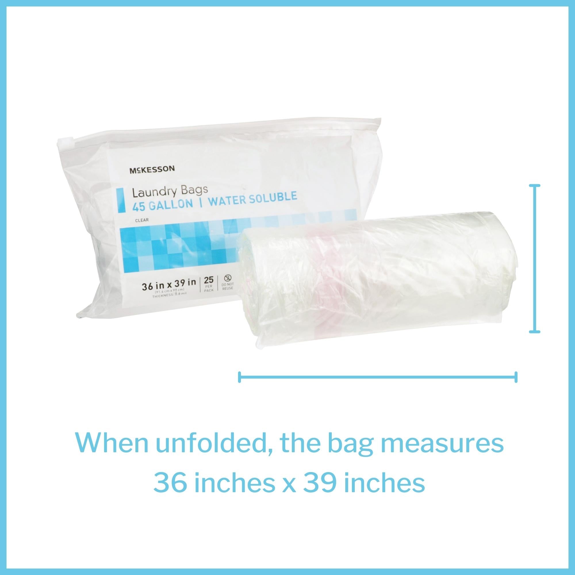 Laundry Bag McKesson Water Soluble 40 to 45 gal. Capacity 36 X 39 Inch, Packaging Type- Case