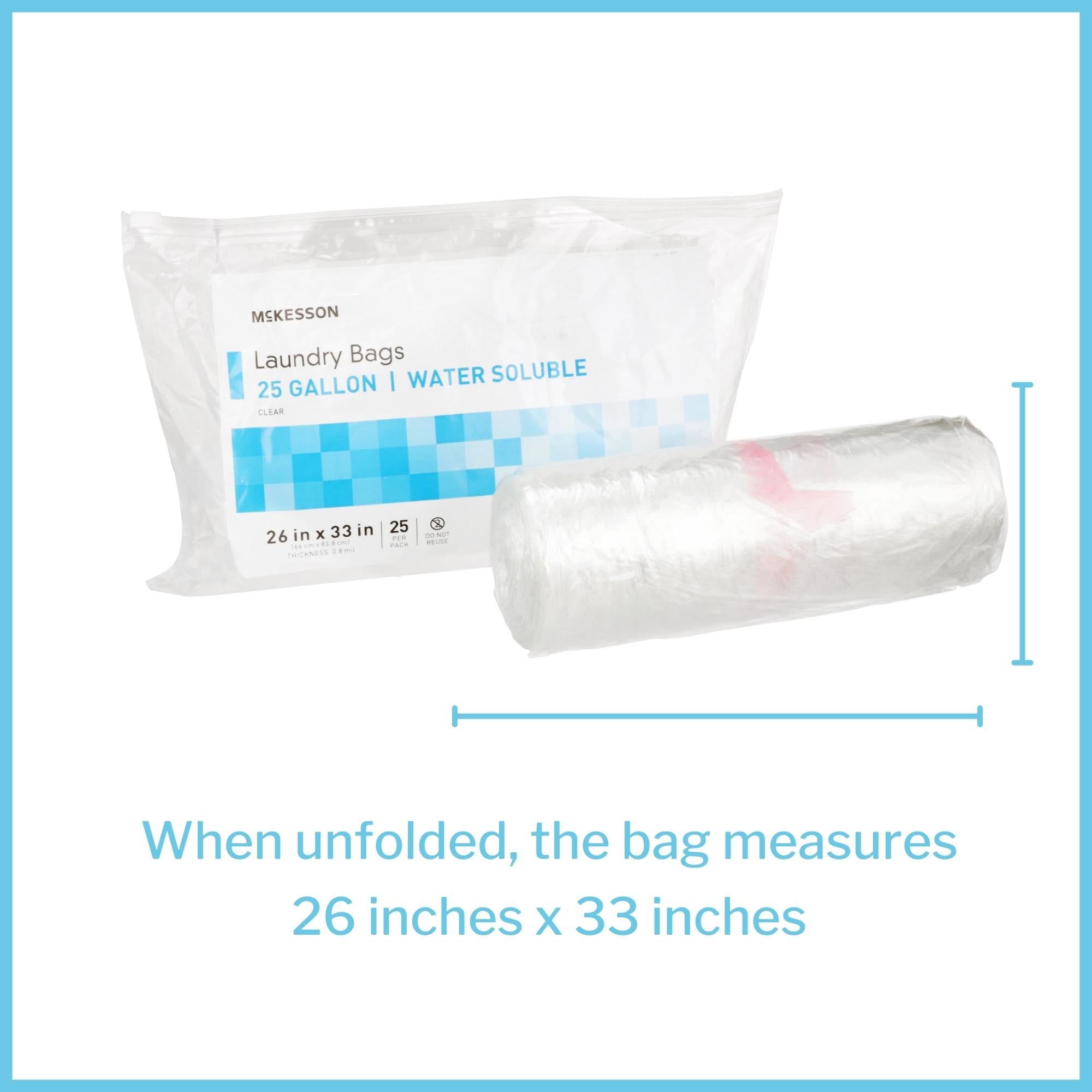 Laundry Bag McKesson Water Soluble 20 to 25 gal. Capacity 26 X 33 Inch, Packaging Type- Case