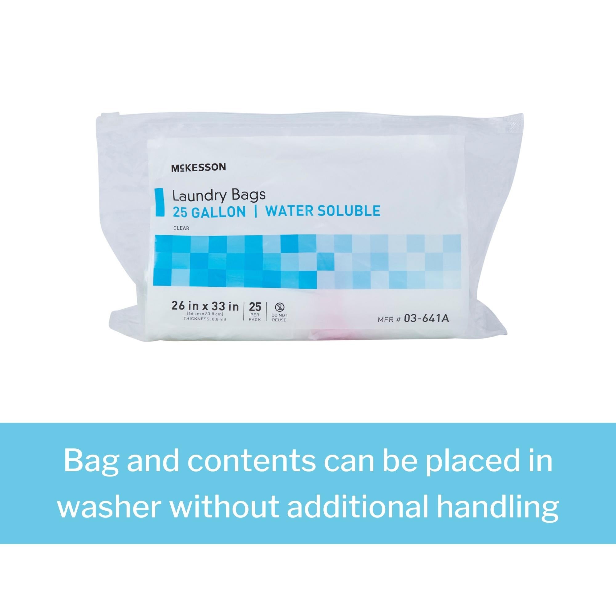 Laundry Bag McKesson Water Soluble 20 to 25 gal. Capacity 26 X 33 Inch, Packaging Type- Case