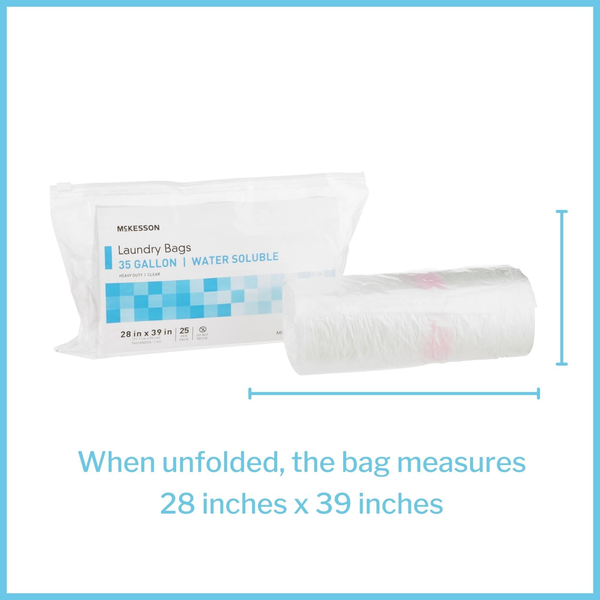 Laundry Bag McKesson Water Soluble 30 to 35 gal. Capacity 28 X 39 Inch, Packaging Type- Case
