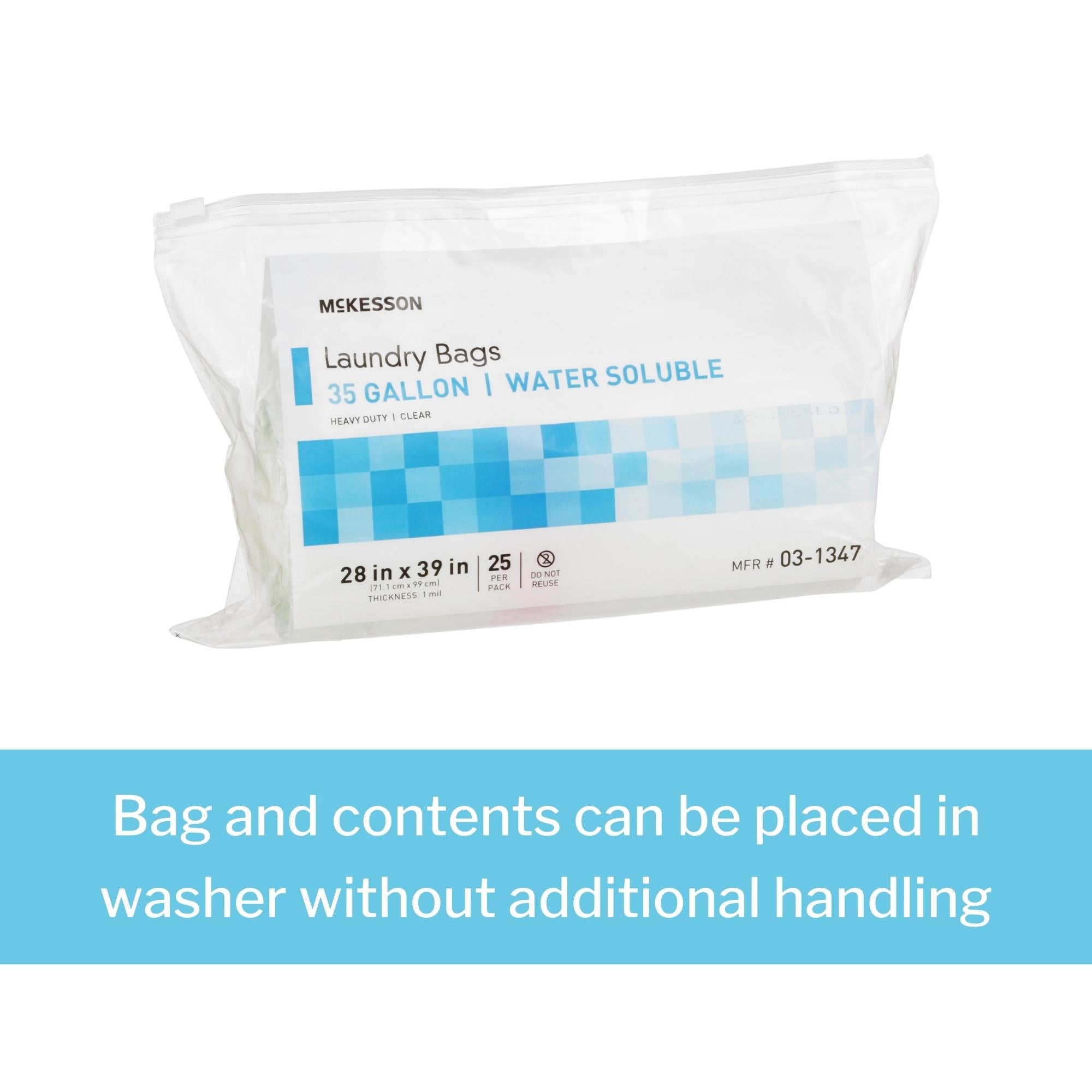 Laundry Bag McKesson Water Soluble 30 to 35 gal. Capacity 28 X 39 Inch, Packaging Type- Case