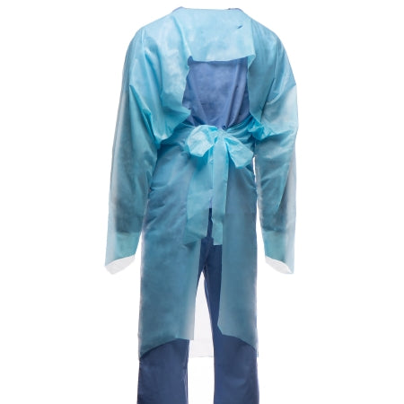 Protective Procedure Gown One Size Fits Most Blue NonSterile Not Rated Disposable,Packaging Type- Box