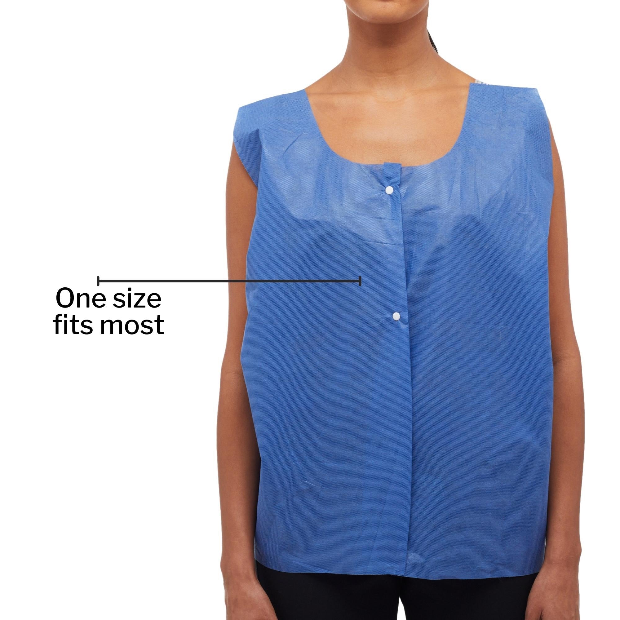 Exam Vest McKesson Blue One Size Fits Most Front Opening Snap Closure Unisex, Packaging Type- Case
