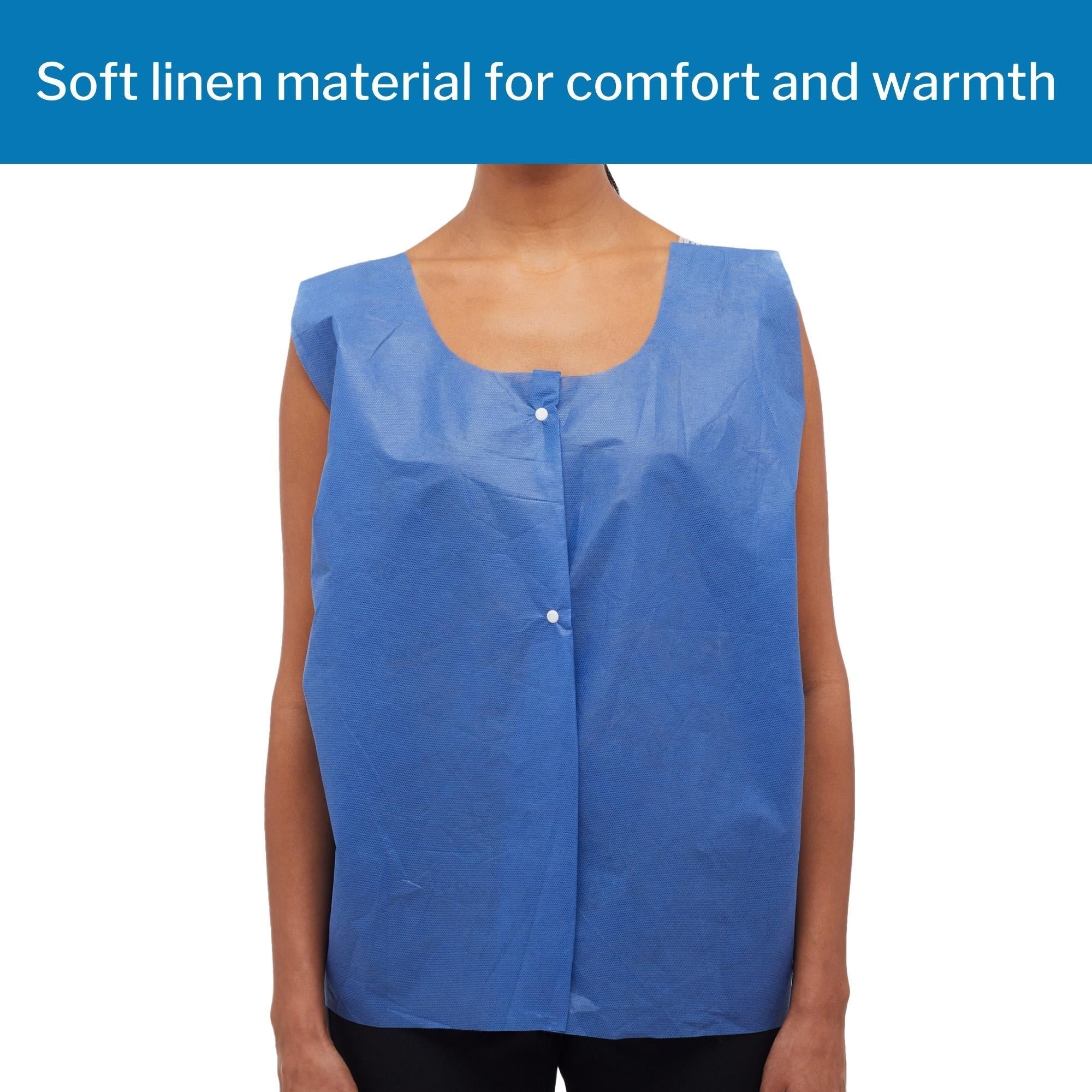 Exam Vest McKesson Blue One Size Fits Most Front Opening Snap Closure Unisex, Packaging Type- Case
