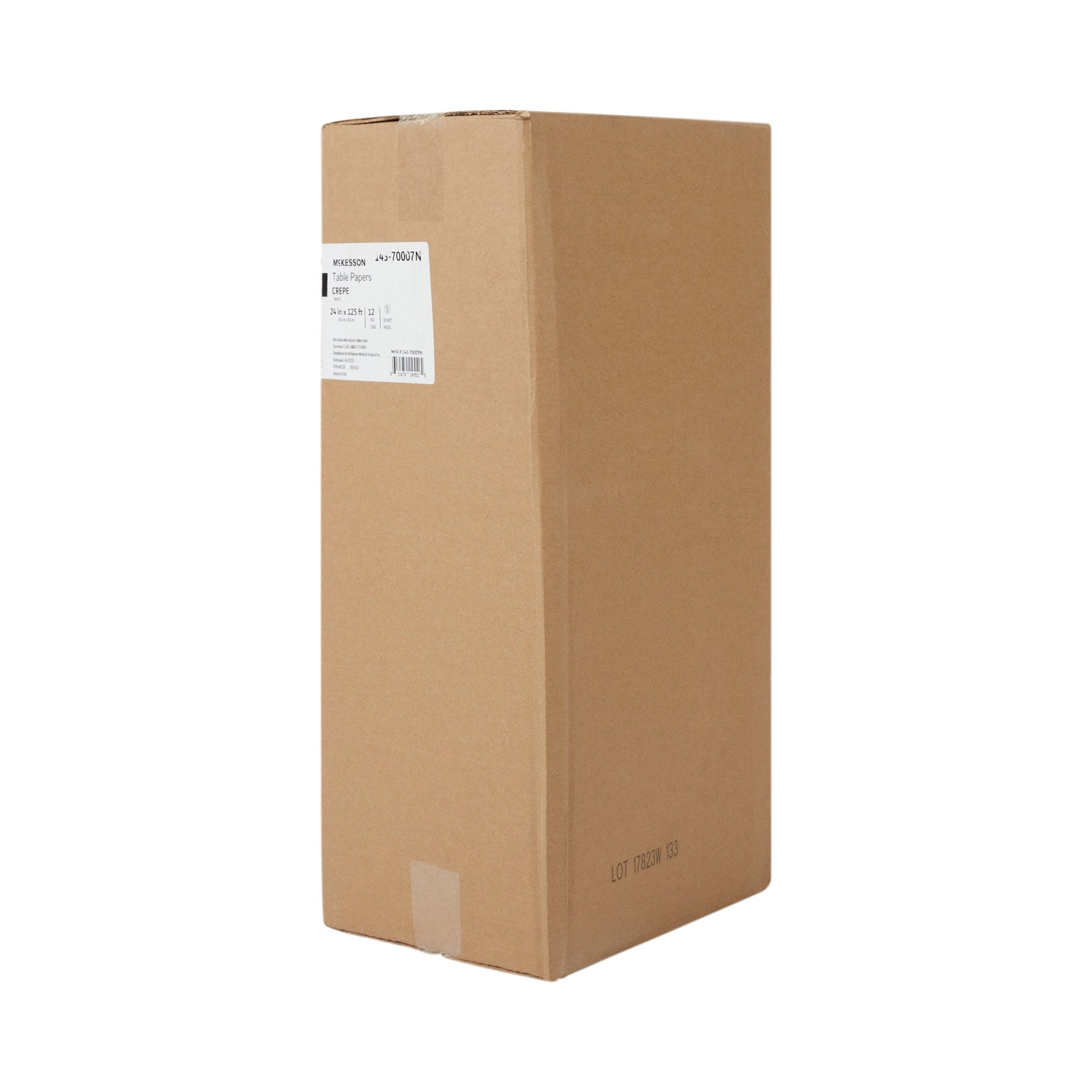 Table Paper McKesson 24 Inch Width 125 Foot Length White Crepe, Packaging Type- Case