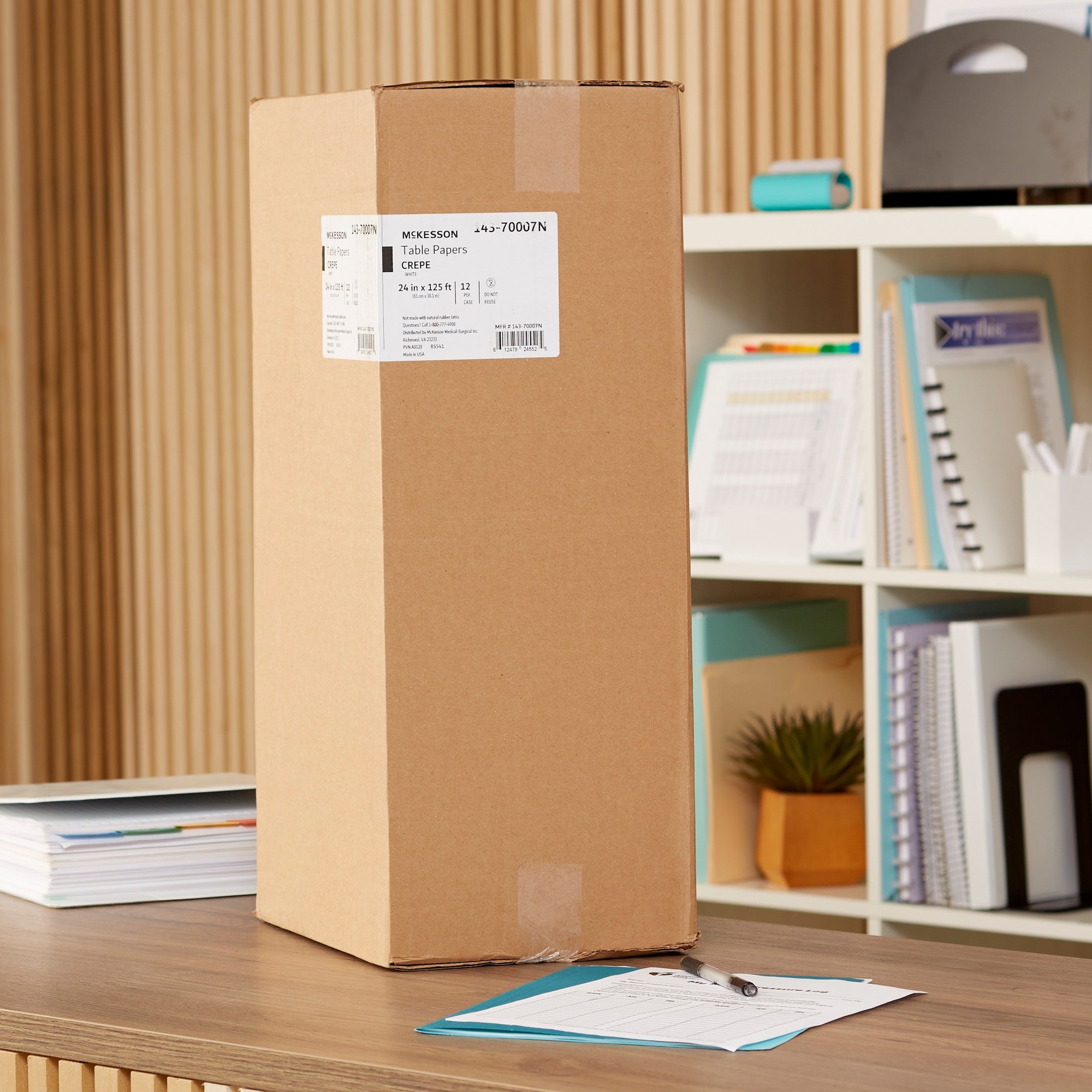 Table Paper McKesson 24 Inch Width 125 Foot Length White Crepe, Packaging Type- Case