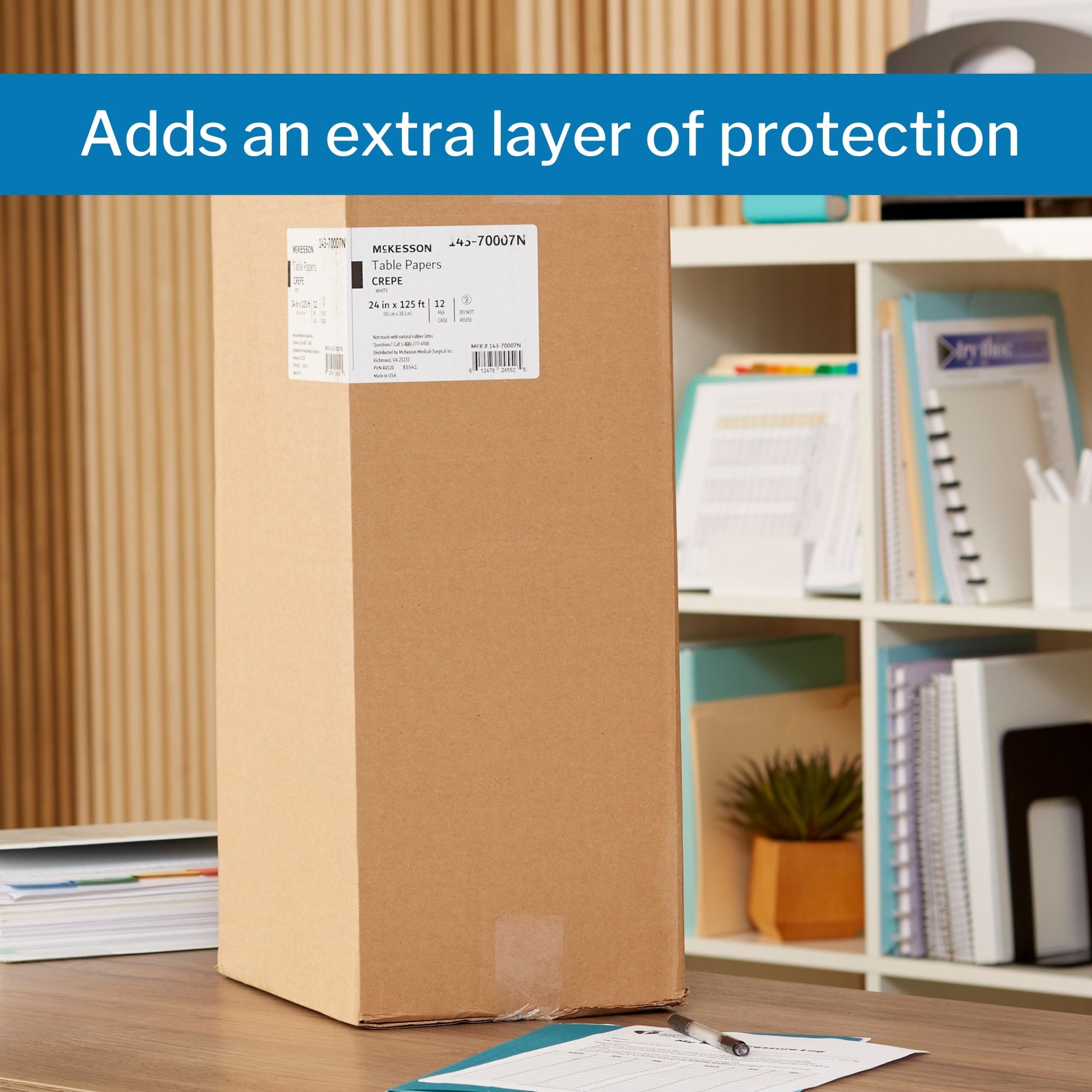 Table Paper McKesson 24 Inch Width 125 Foot Length White Crepe, Packaging Type- Case