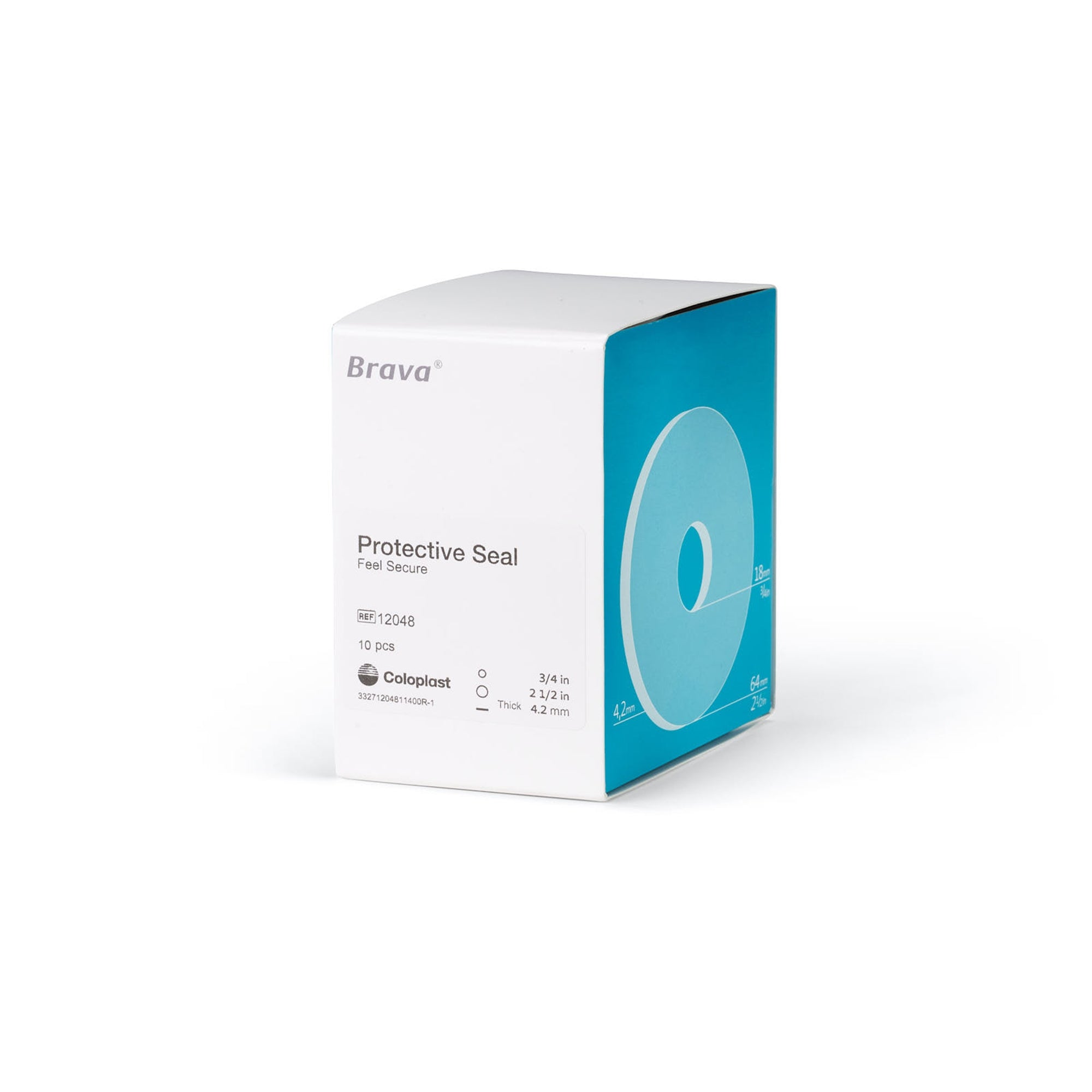 Ostomy Seal Brava Thick 3/4 Inch (18mm) Stoma 2-1/2 Inch (64mm) - 4.2mm Thick,Packaging Type- Box